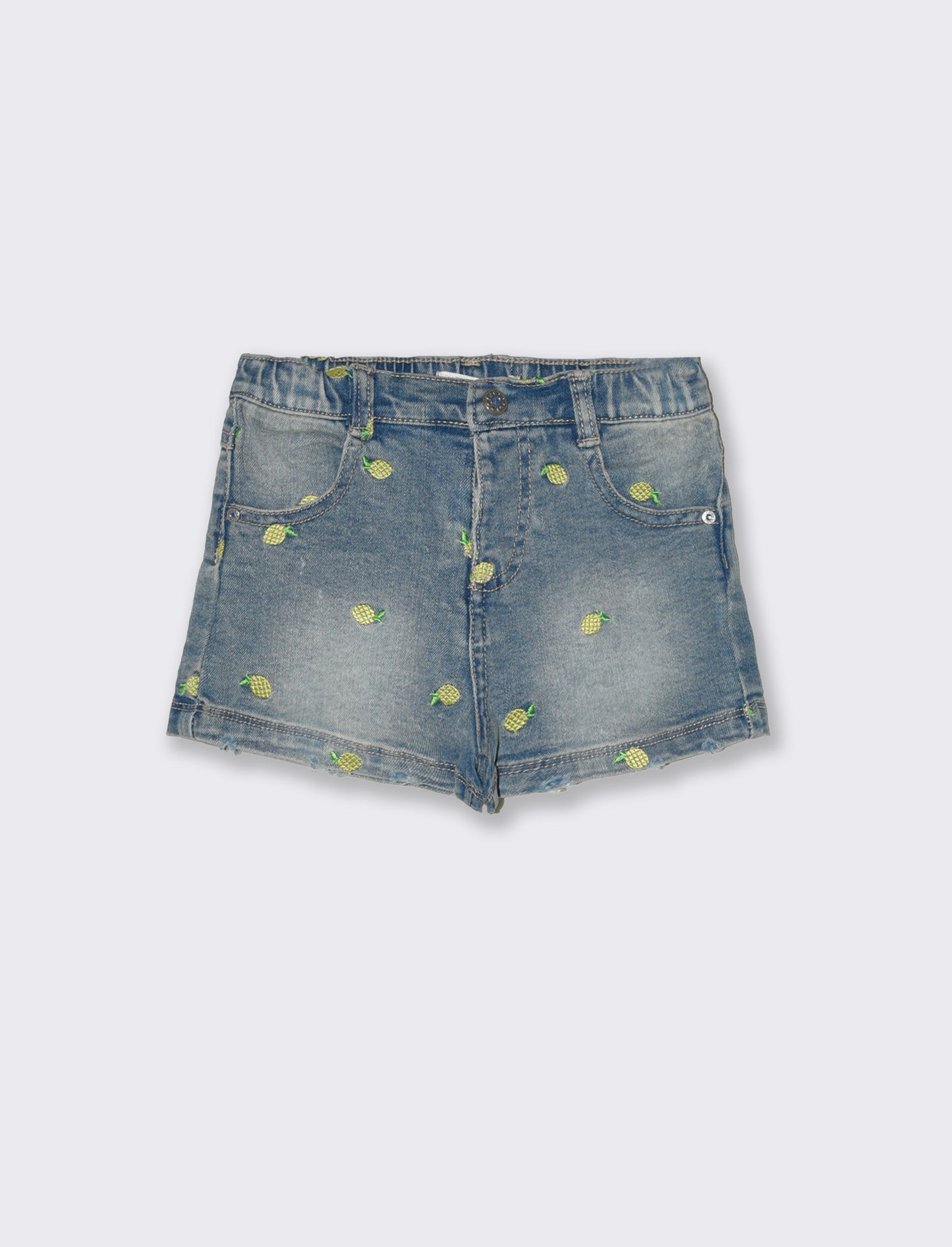 Short con ricami da neonata - Denim