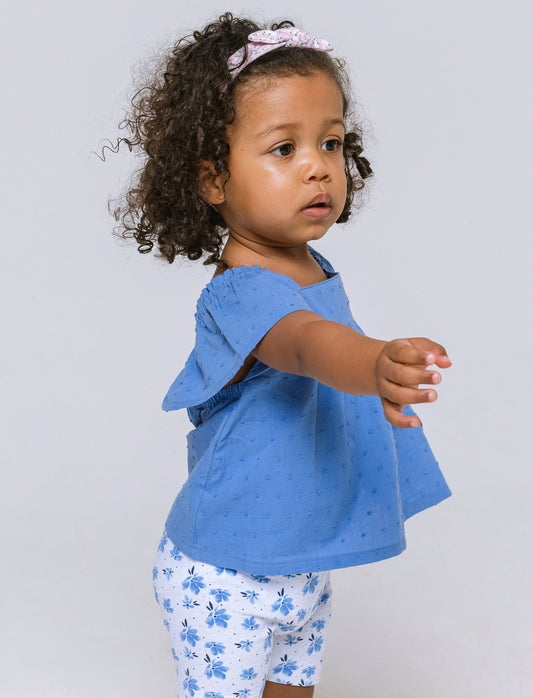 Completo canotta e shorts da neonata - Azzurro
