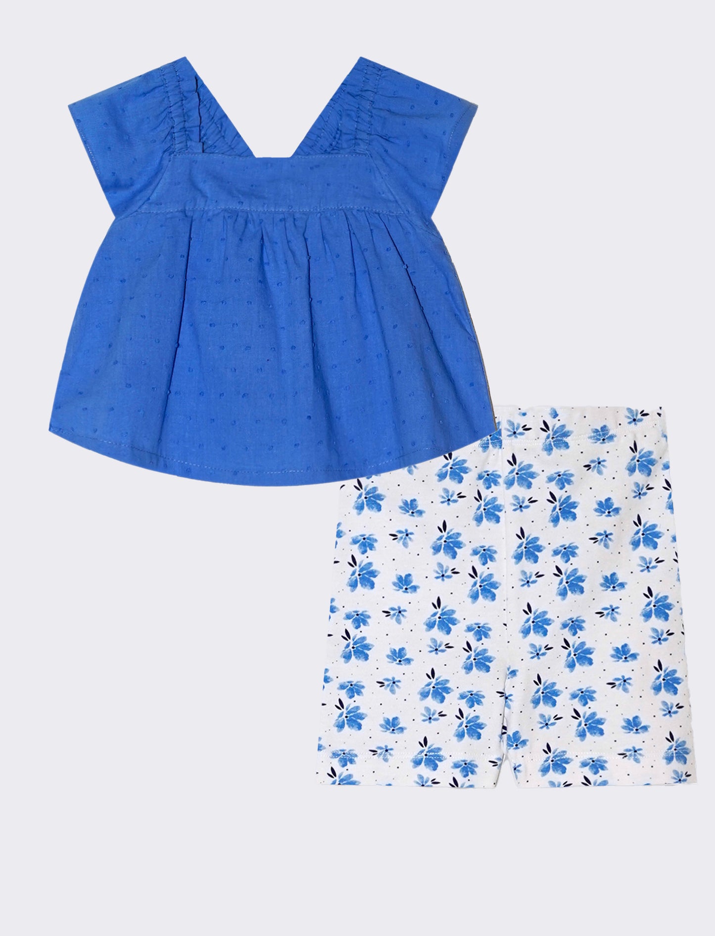 Completo canotta e shorts da neonata - Azzurro