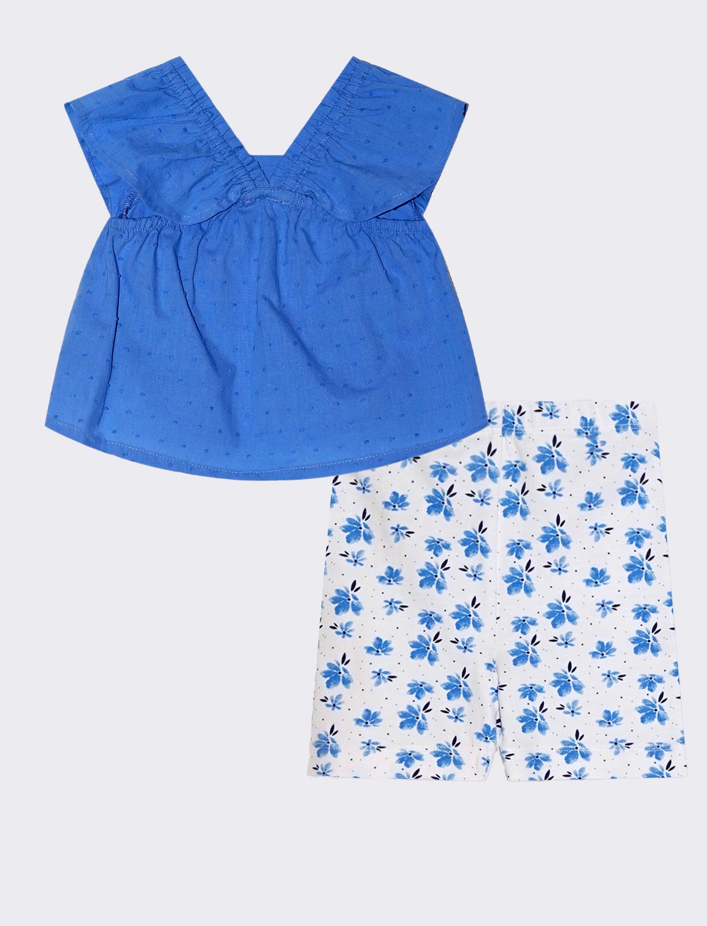 Completo canotta e shorts da neonata - Azzurro
