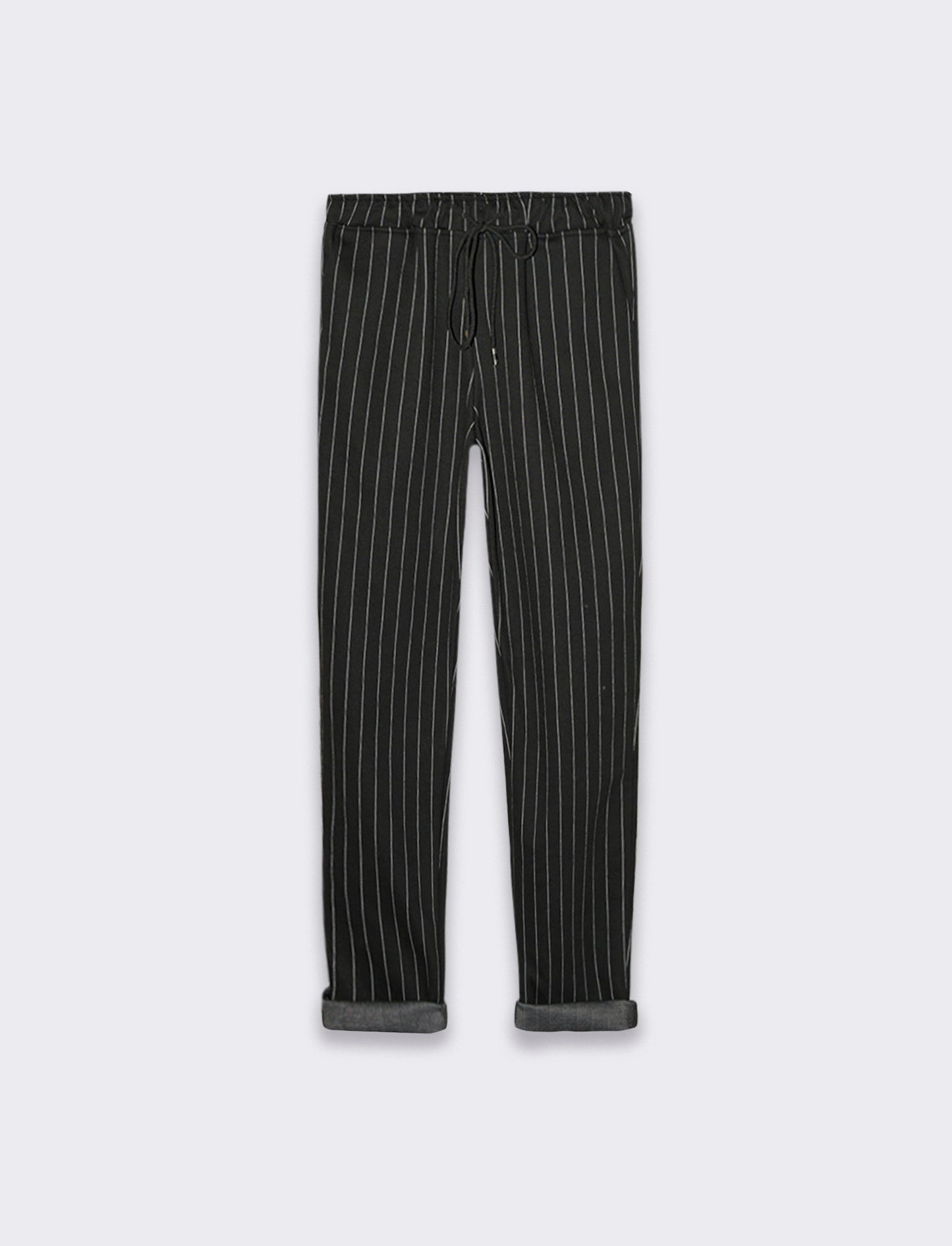 Pantalone con elastico in vita e tasche americane - Nero