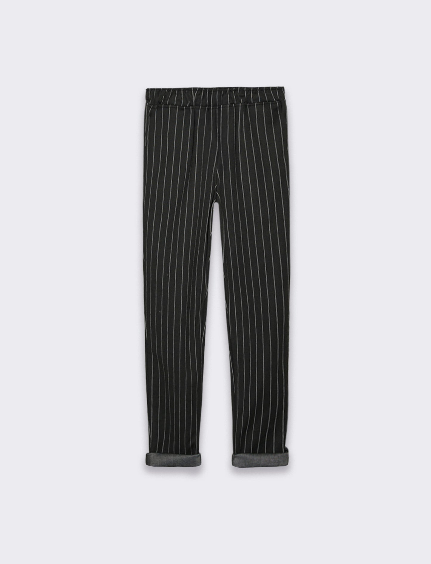 Pantalone con elastico in vita e tasche americane - Nero