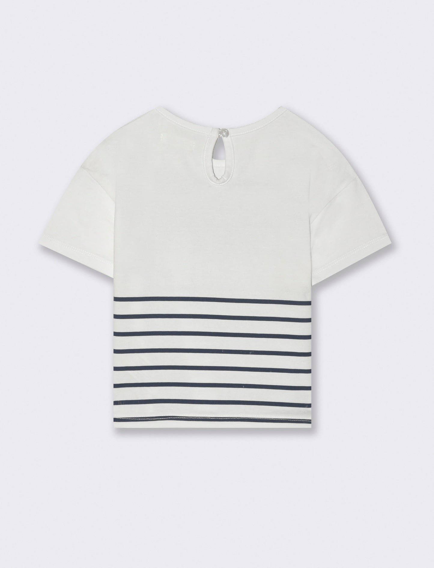 T-shirt con stampa e applicazioni da neonata - Bianco