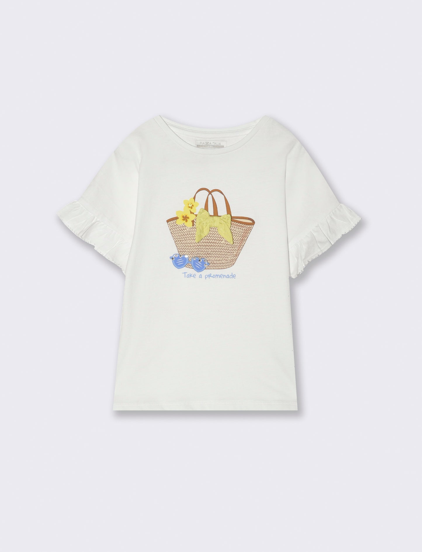 T-shirt in cotone vestibilità loose da bambina - Bianco