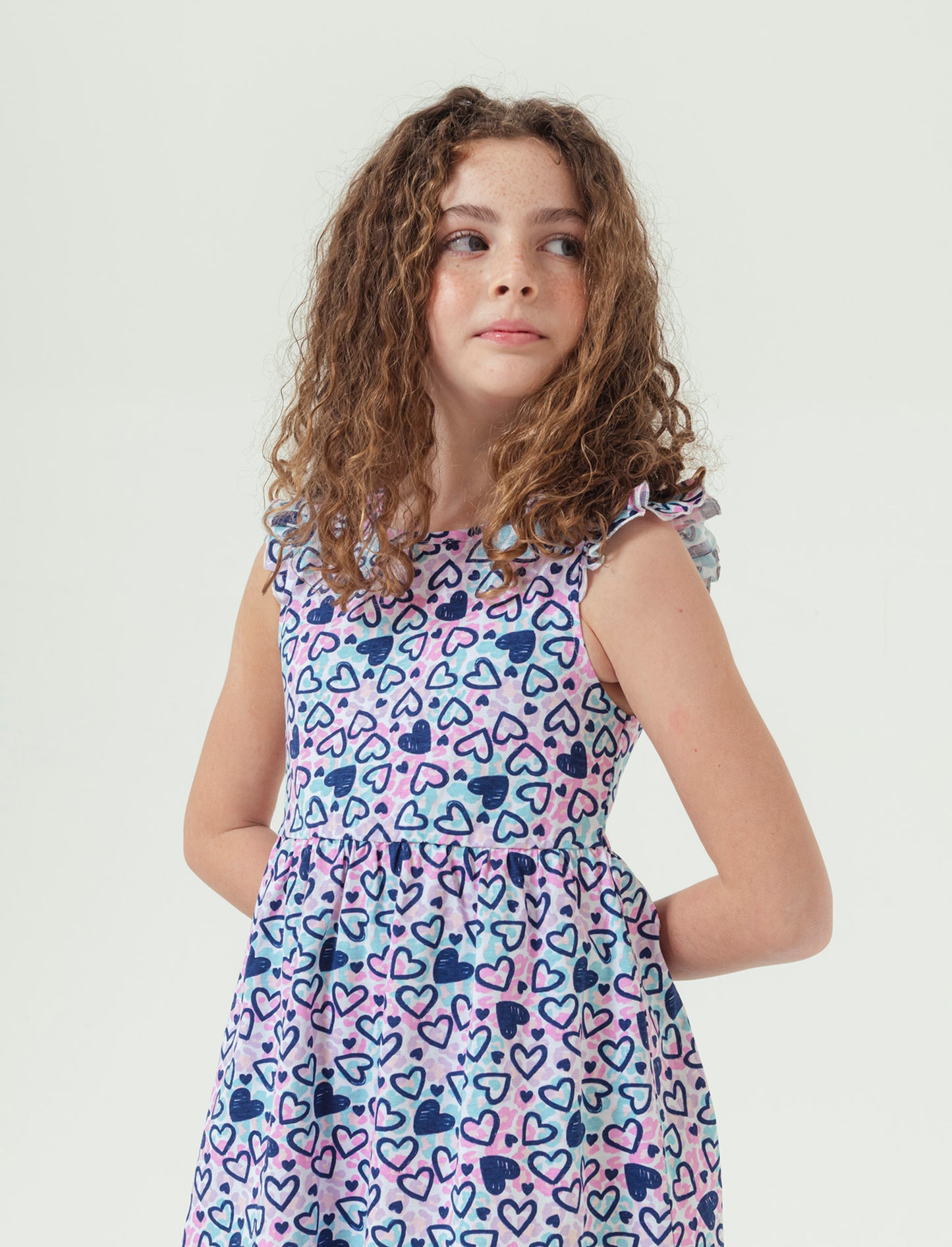 Abito in jersey con stampa all over da bambina - Fantasia