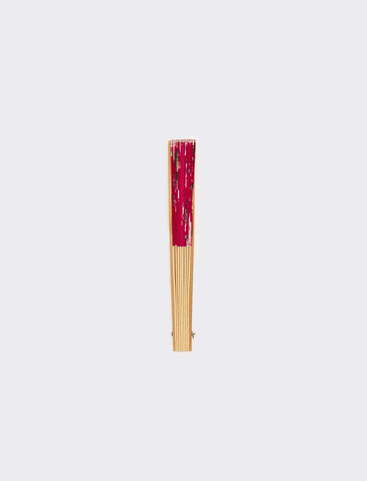 Ventaglio donna in legno e poliestere da pochette - Fuxia
