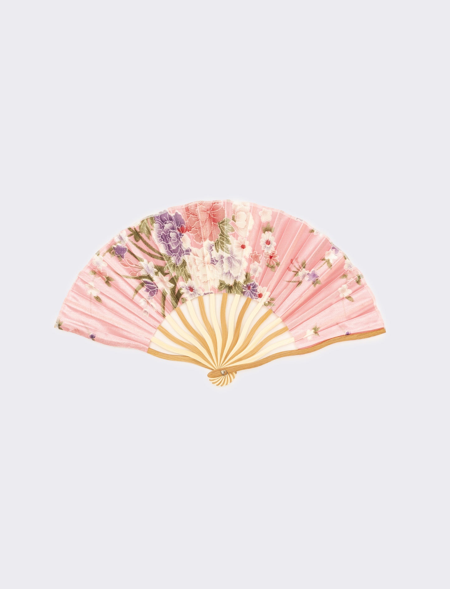 Ventaglio donna in legno e poliestere da pochette - Rosa