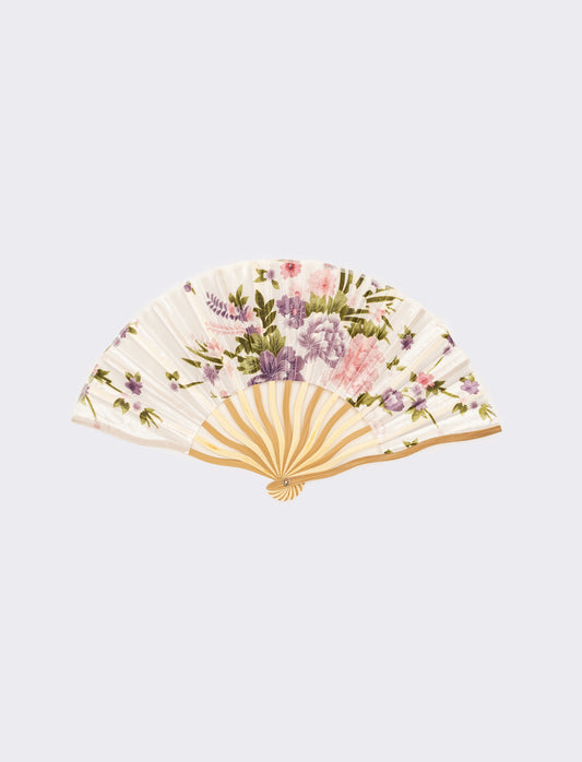 Ventaglio donna in legno e poliestere da pochette - Bianco