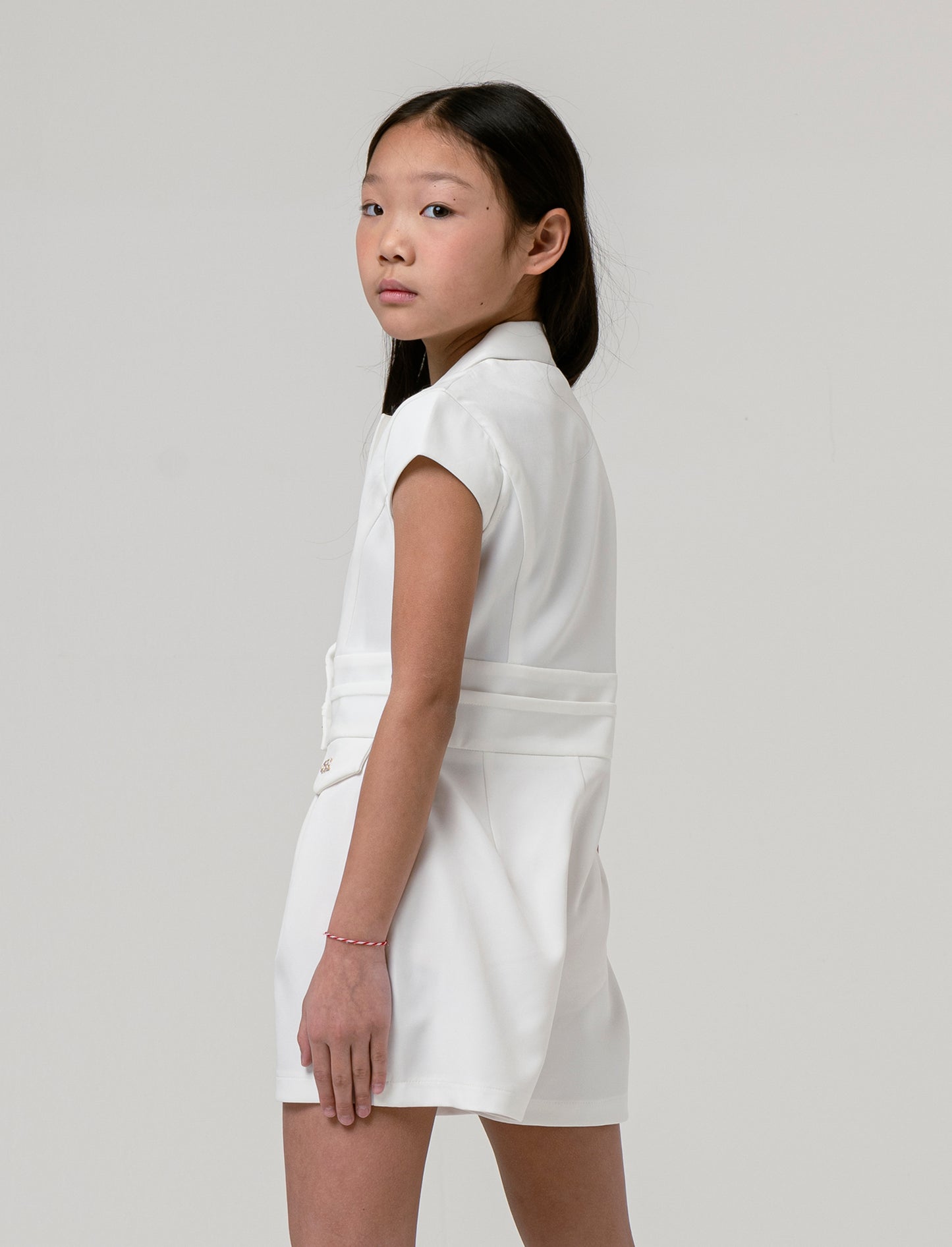 Salopette tuta elegante da bambina - Bianco latte