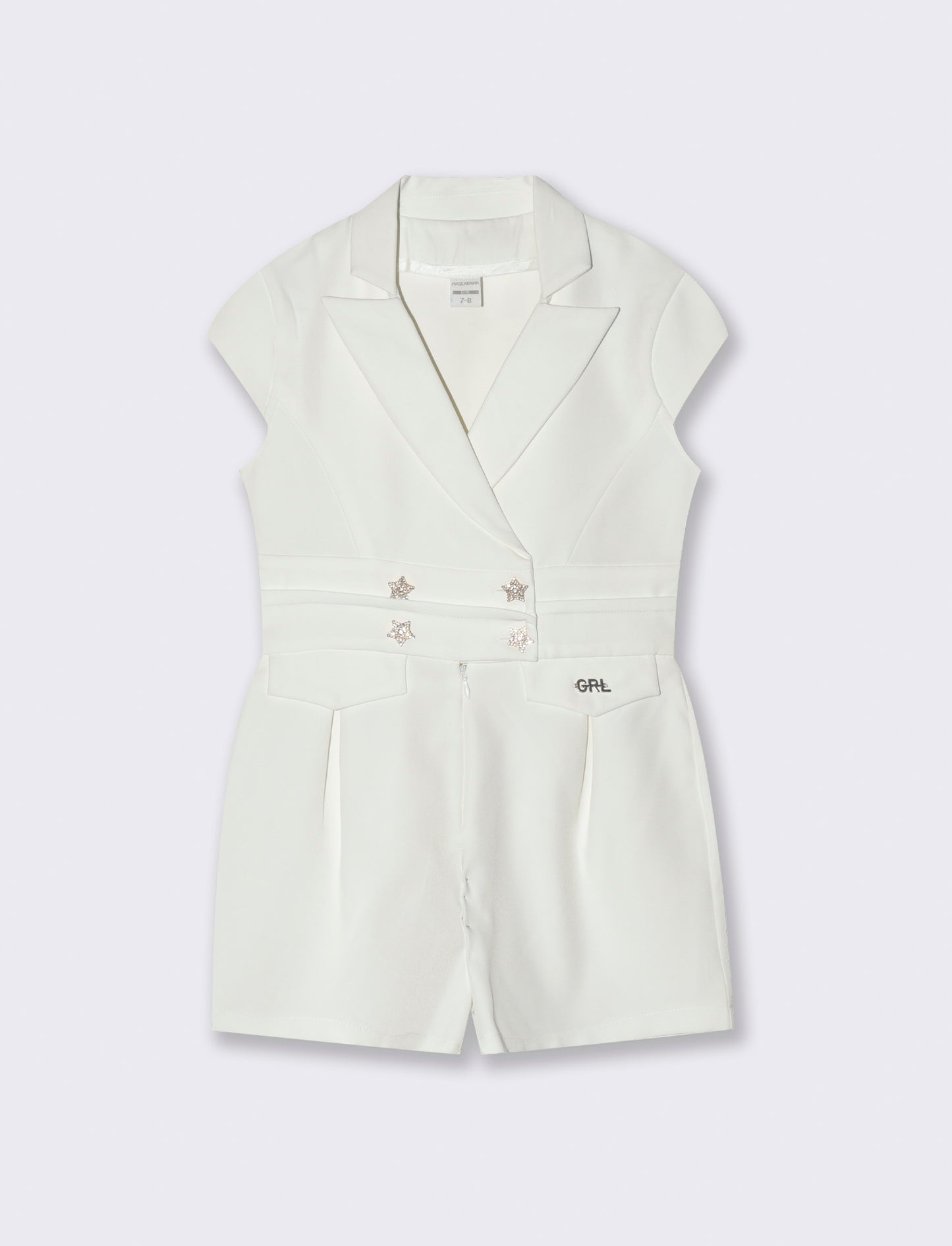 Salopette tuta elegante da bambina - Bianco latte