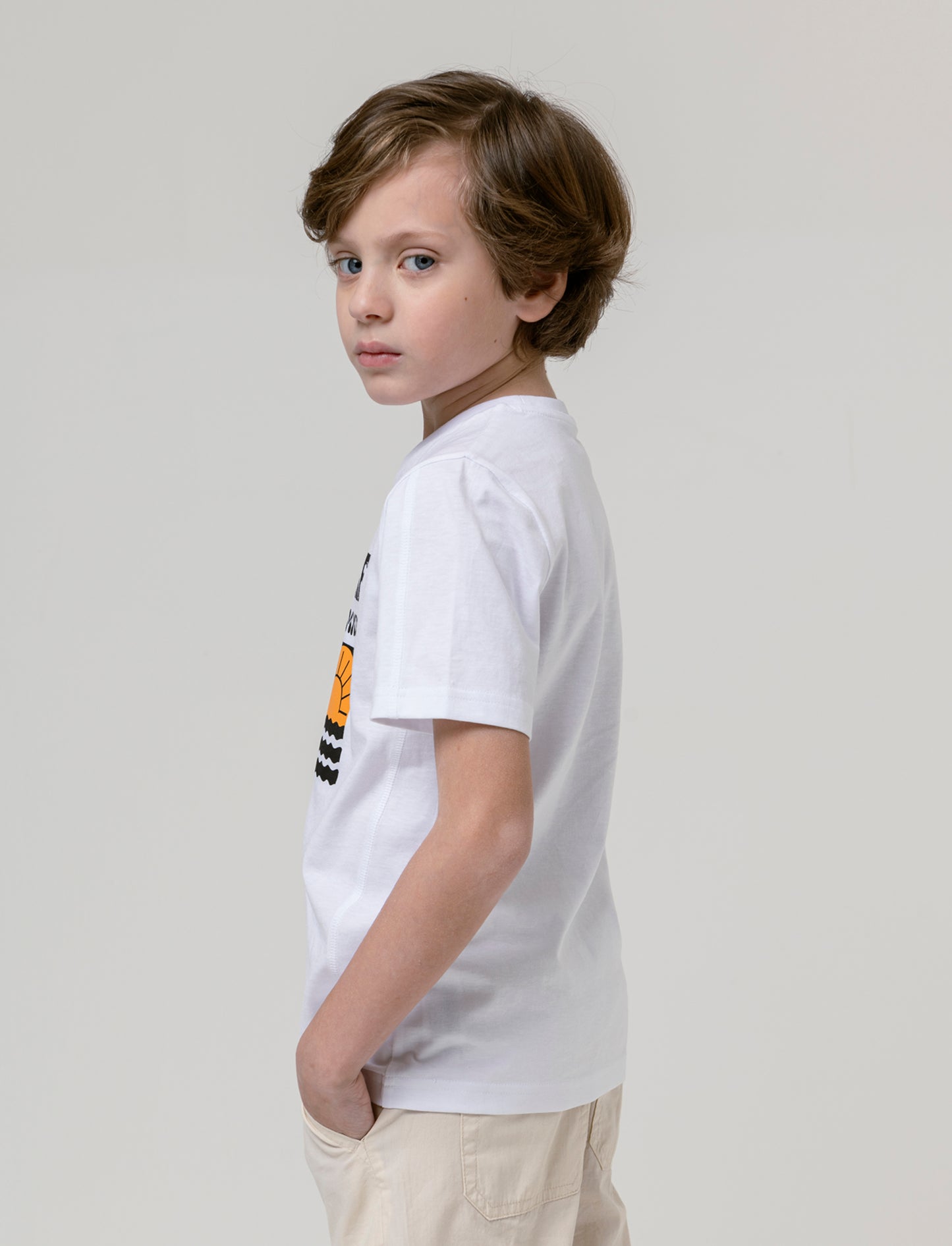 T-shirt coreana da bambino - Bianco