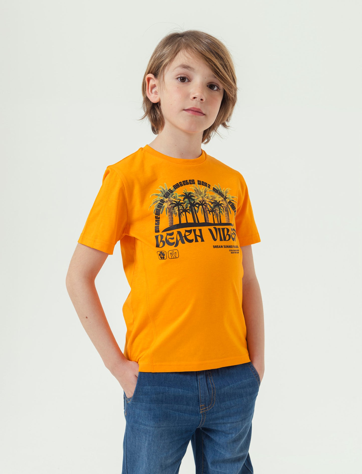 T-shirt coreana da bambino - Arancione