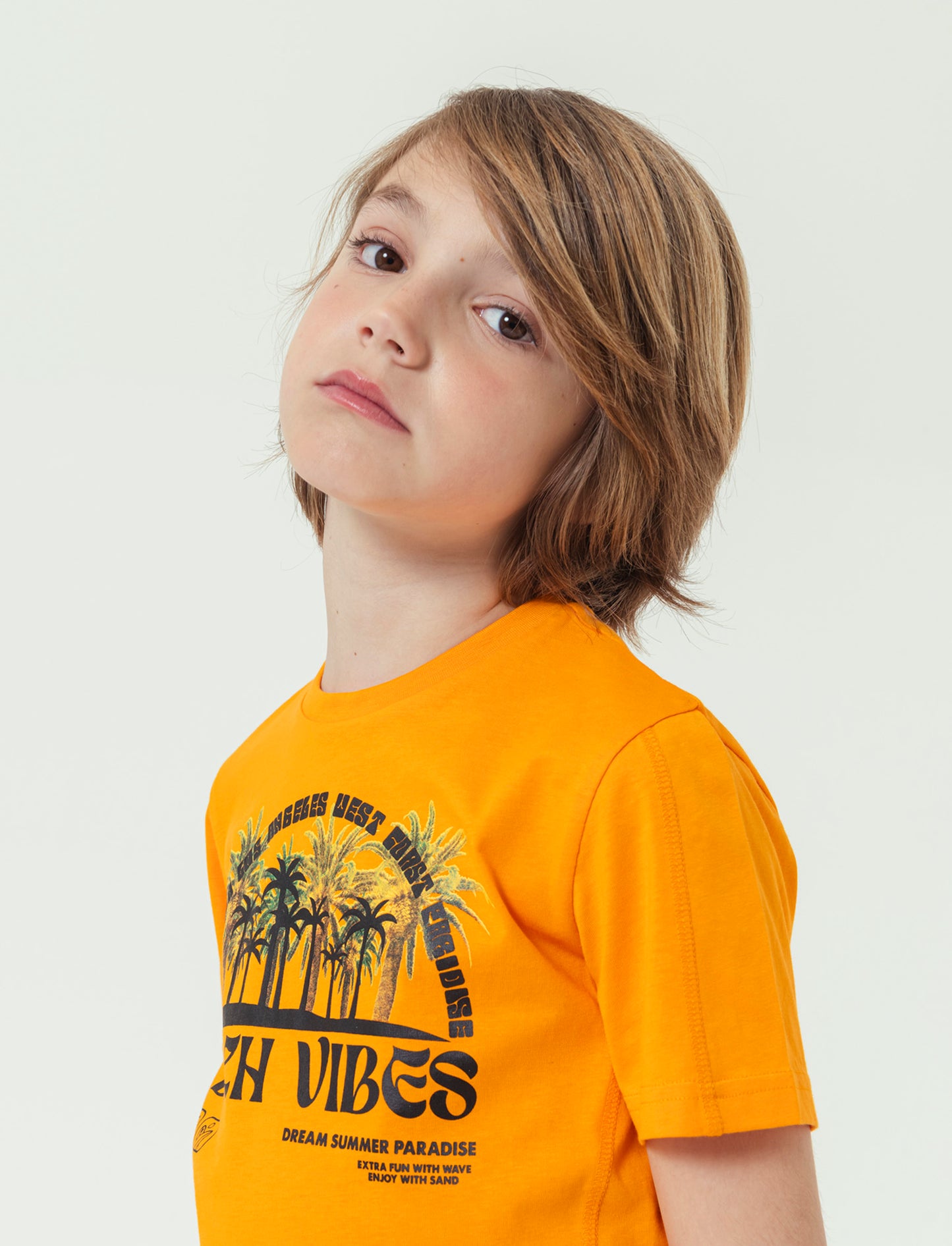 T-shirt coreana da bambino - Arancione
