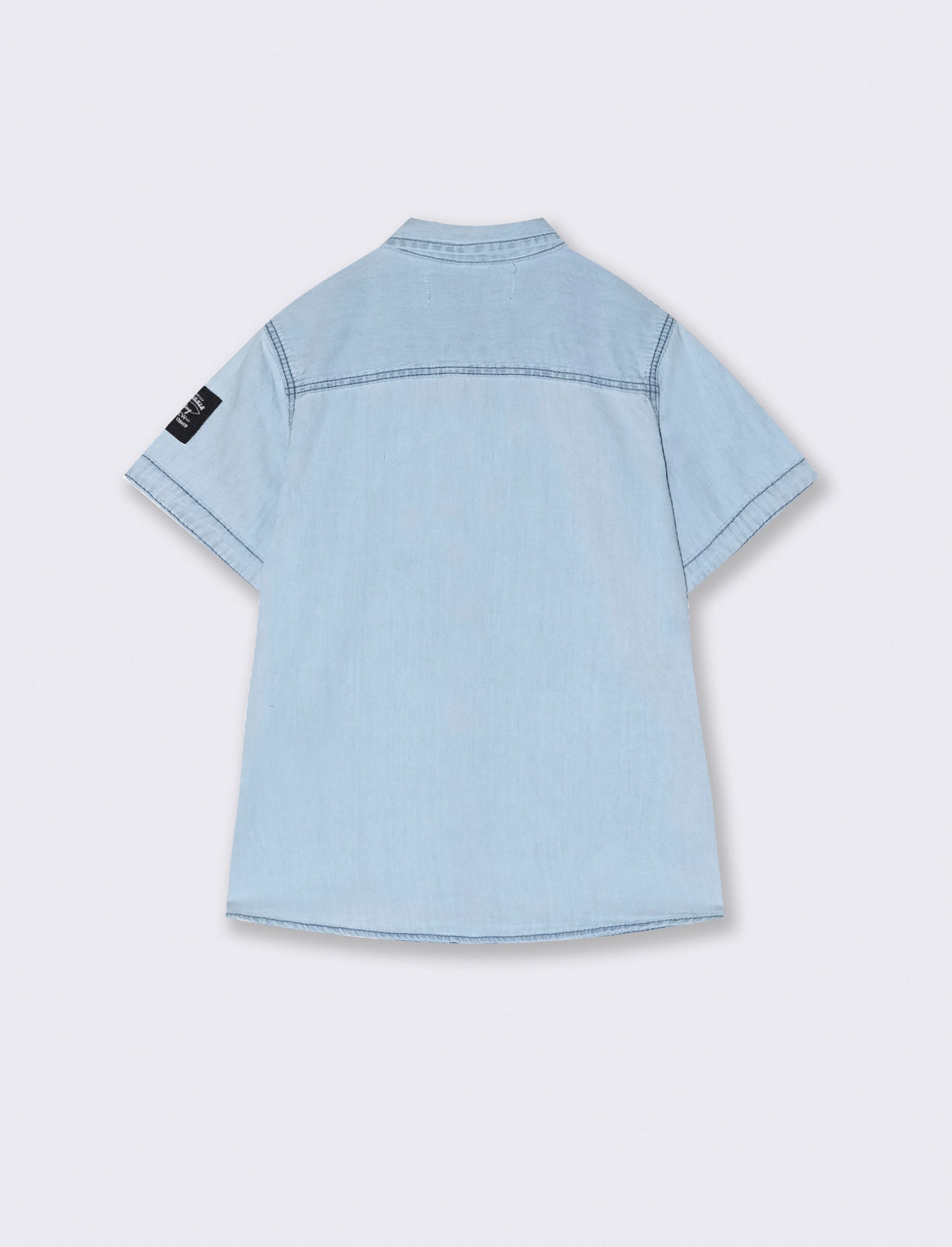 Camicia in denim mezza manica da bambino - Denim chiaro