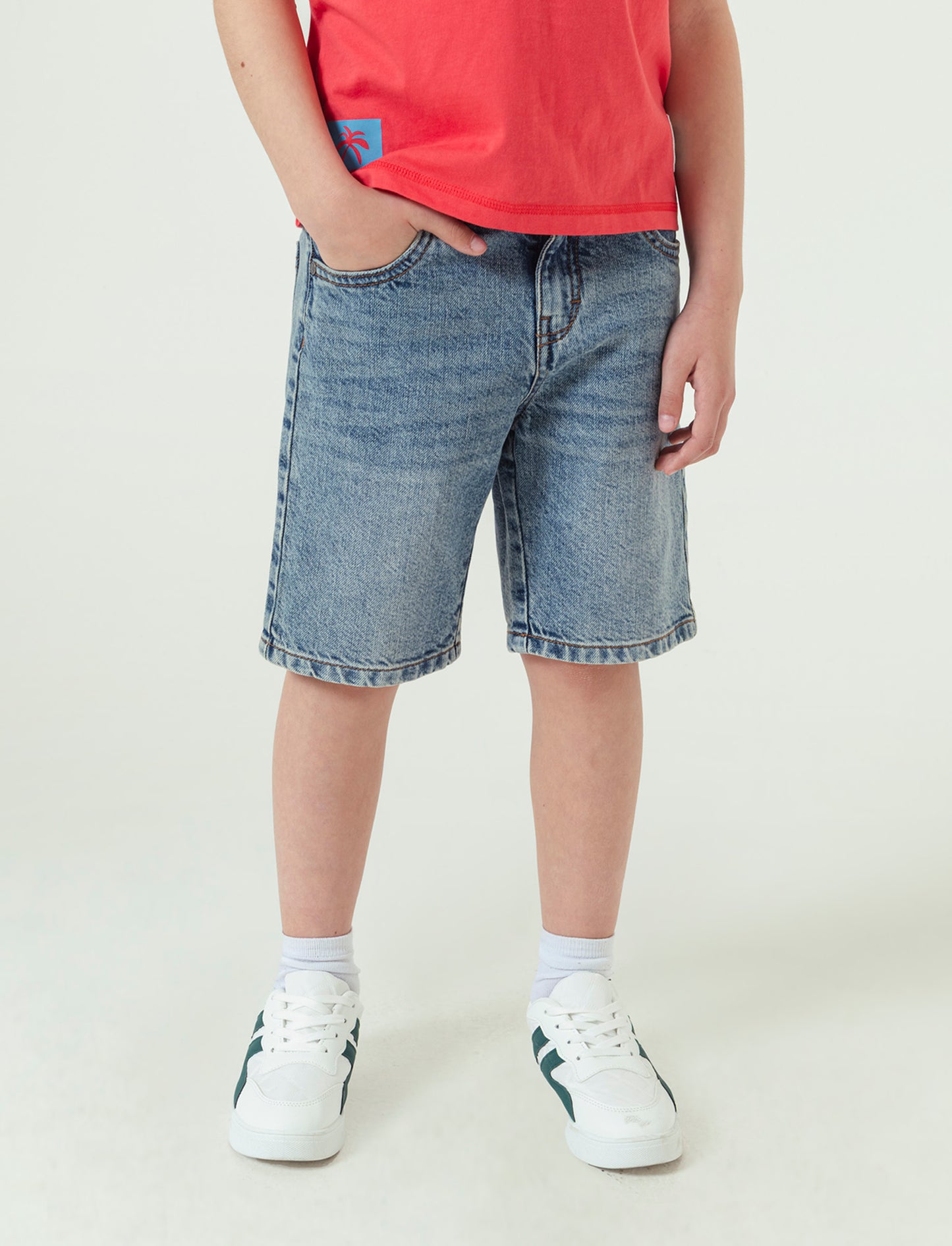 Bermuda in denim da bambino - Denim chiaro