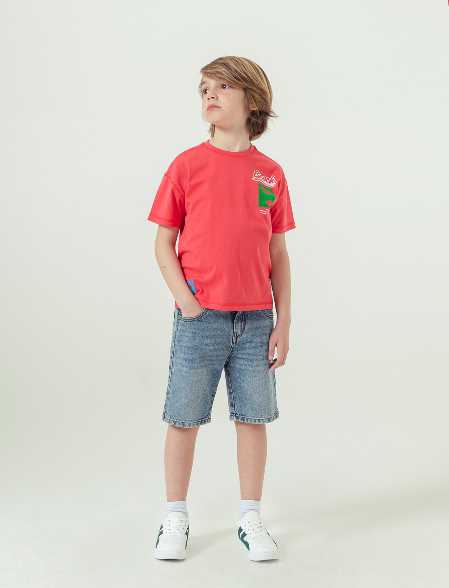 Bermuda in denim da bambino - Denim chiaro