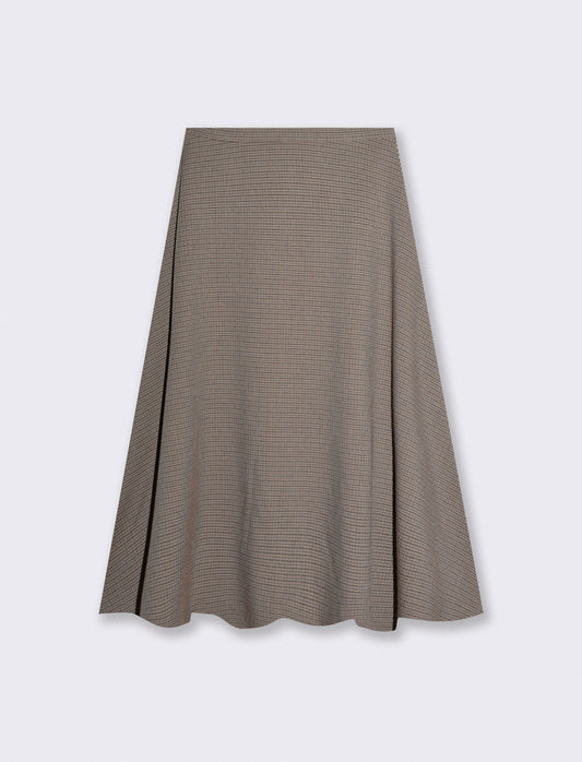 Flared midi skirt with side zip - 