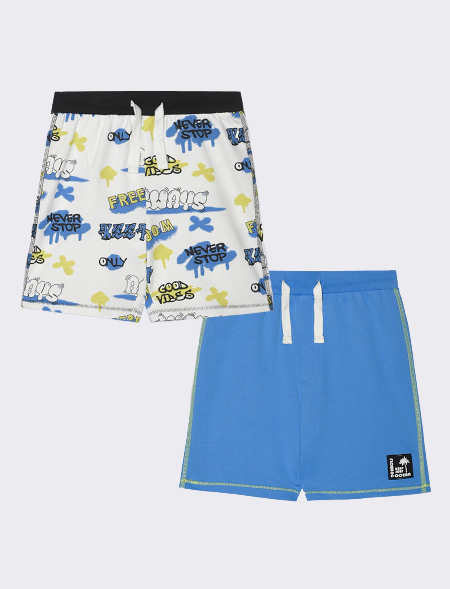 Bermuda 2 pack in felpa da bambino - Bianco
