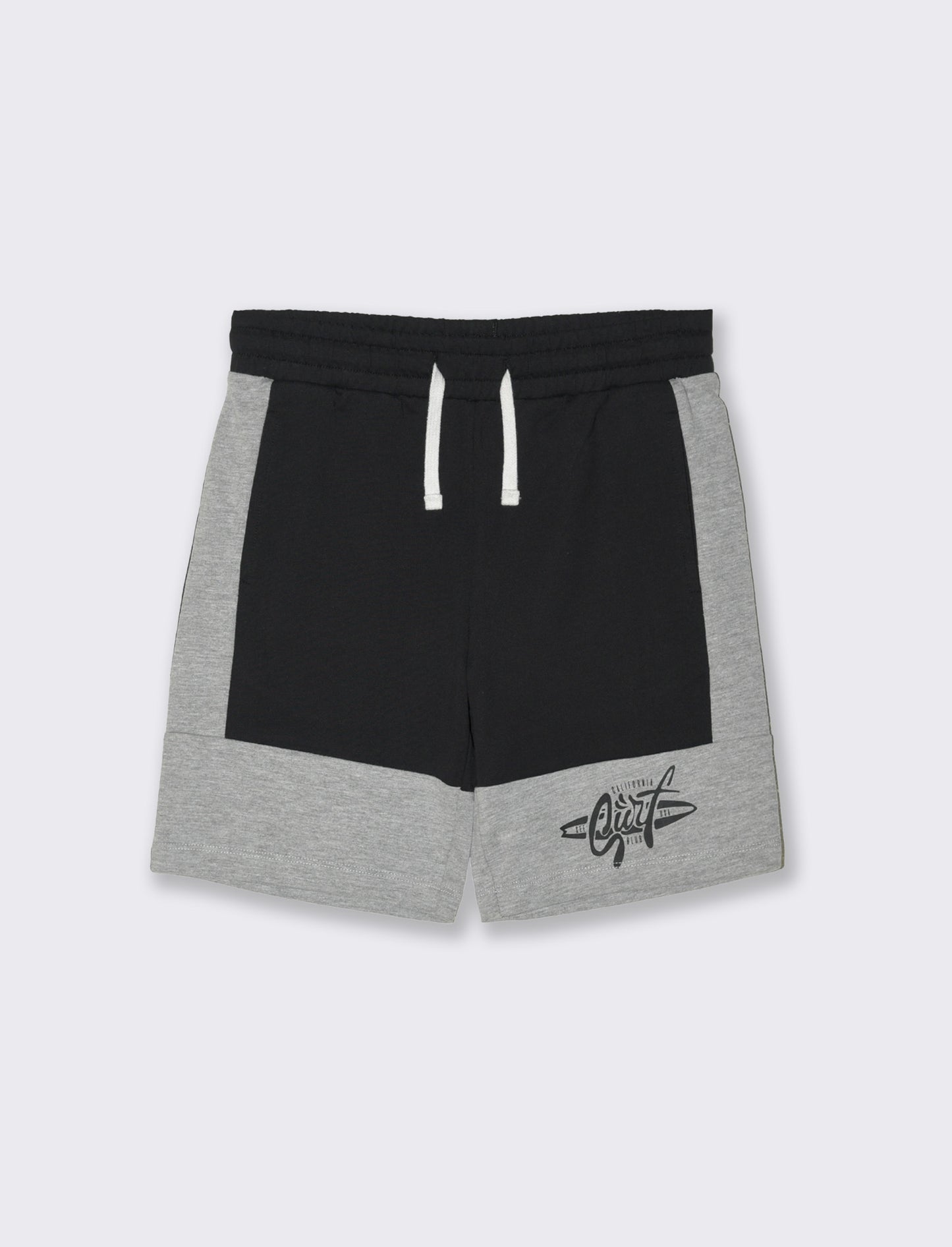 Bermuda in felpa con contrasti in tessuto da bambino - Nero