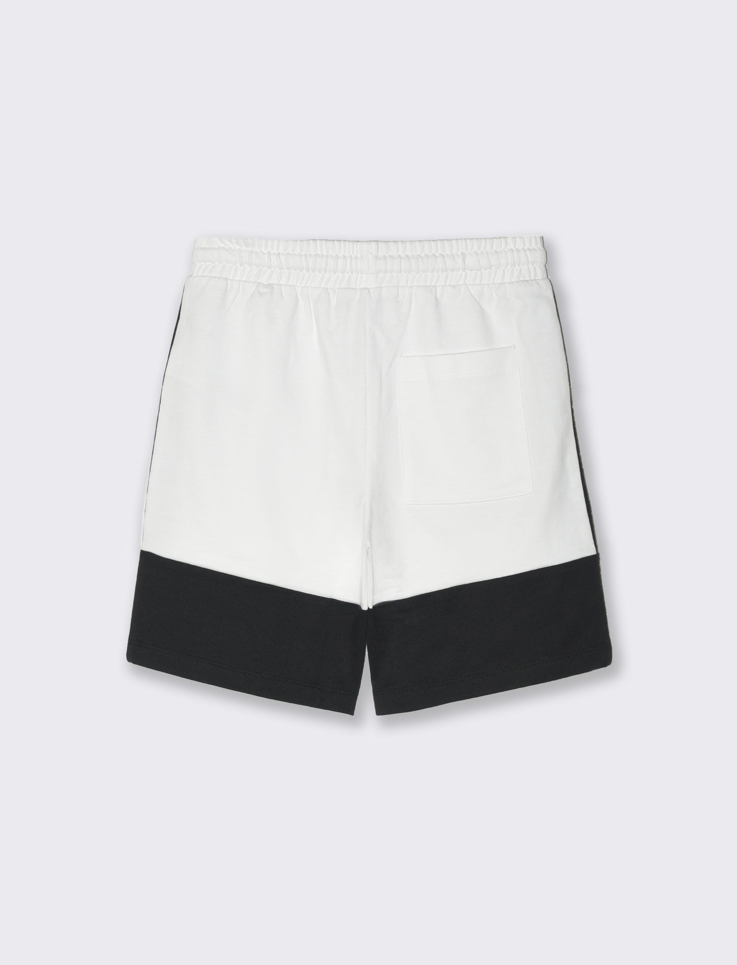 Bermuda in felpa con contrasti in tessuto da bambino - Bianco