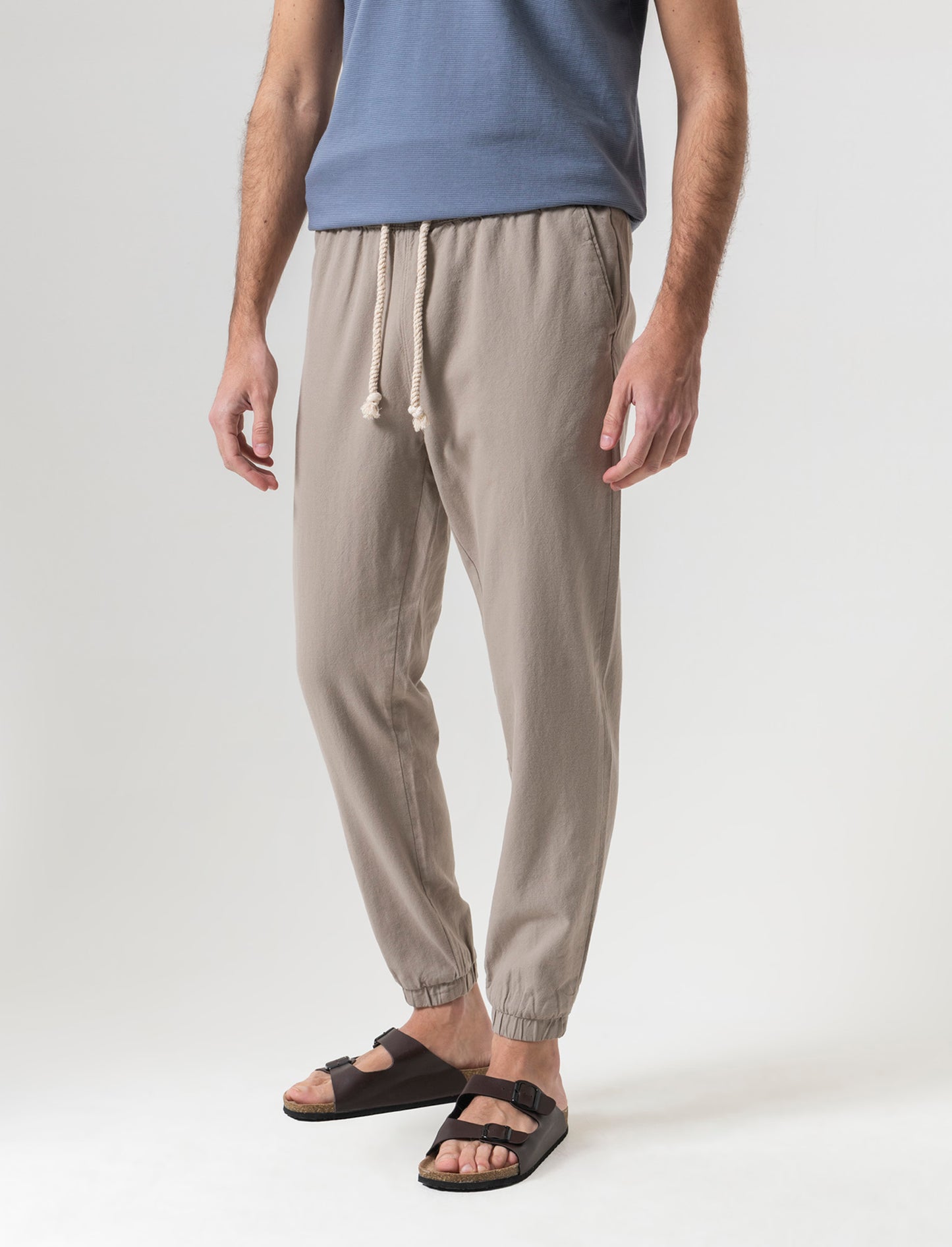 Pantaloni jogger tessuto strutturato da uomo - Verde salvia