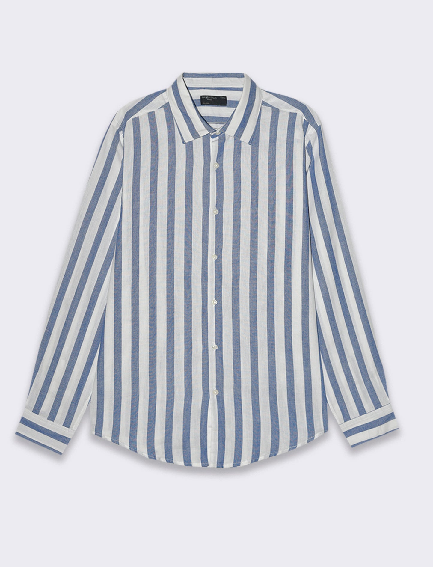 Camicia a righe misto lino da uomo - Bluette