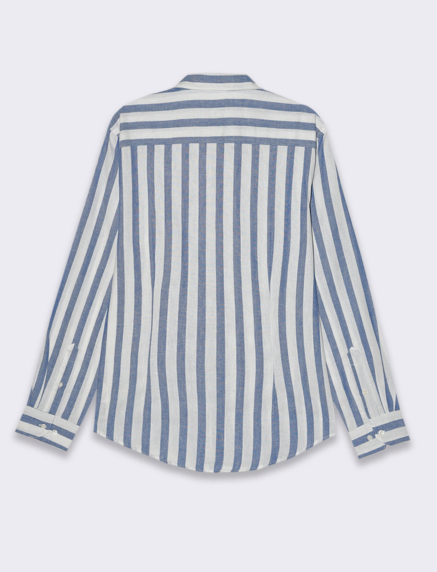 Camicia a righe misto lino da uomo - Bluette