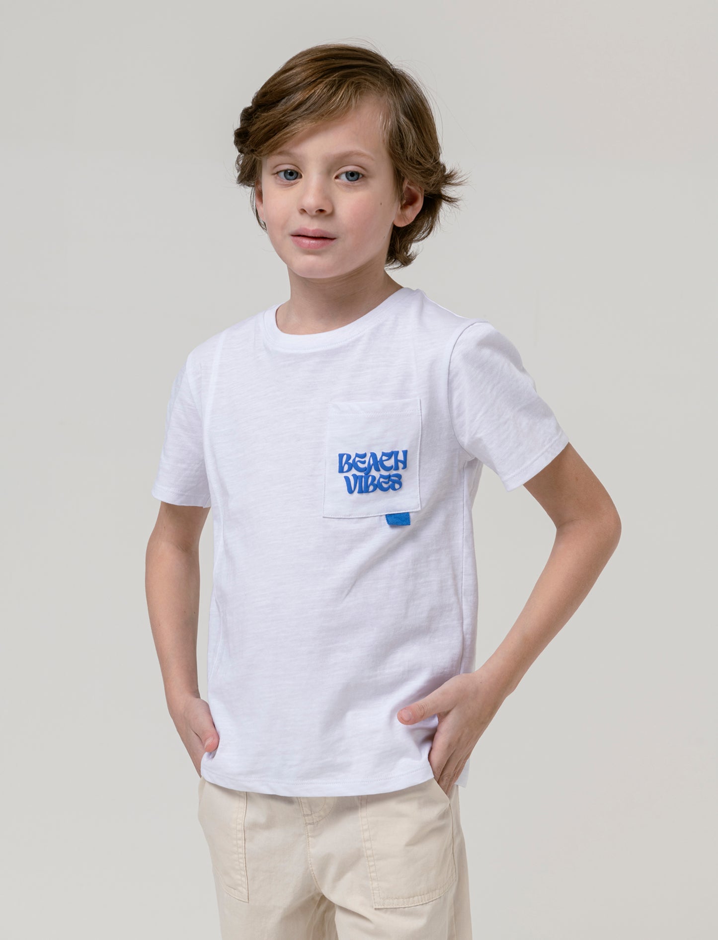 T-shirt con tasca da bambino - Bianco