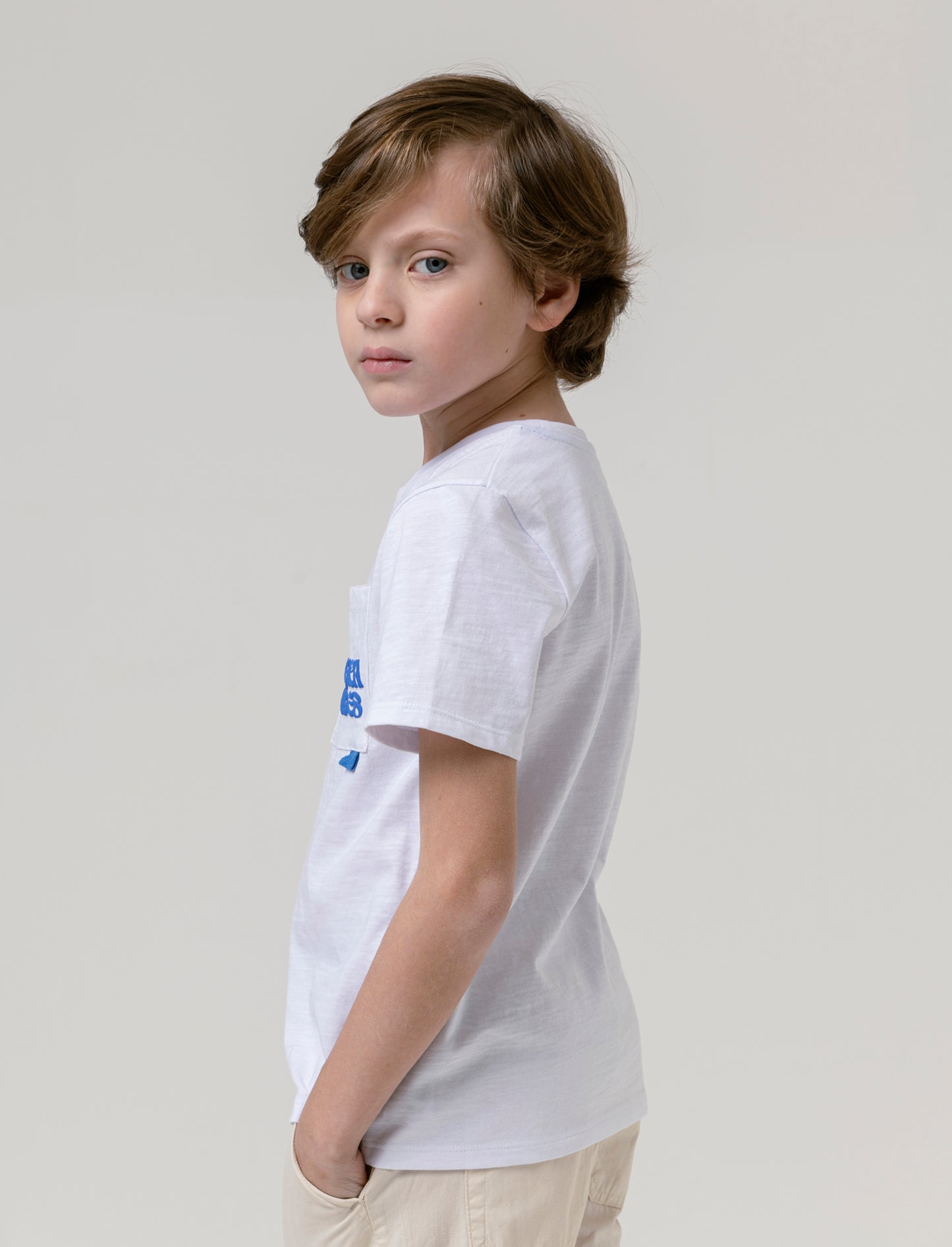 T-shirt con tasca da bambino - Bianco