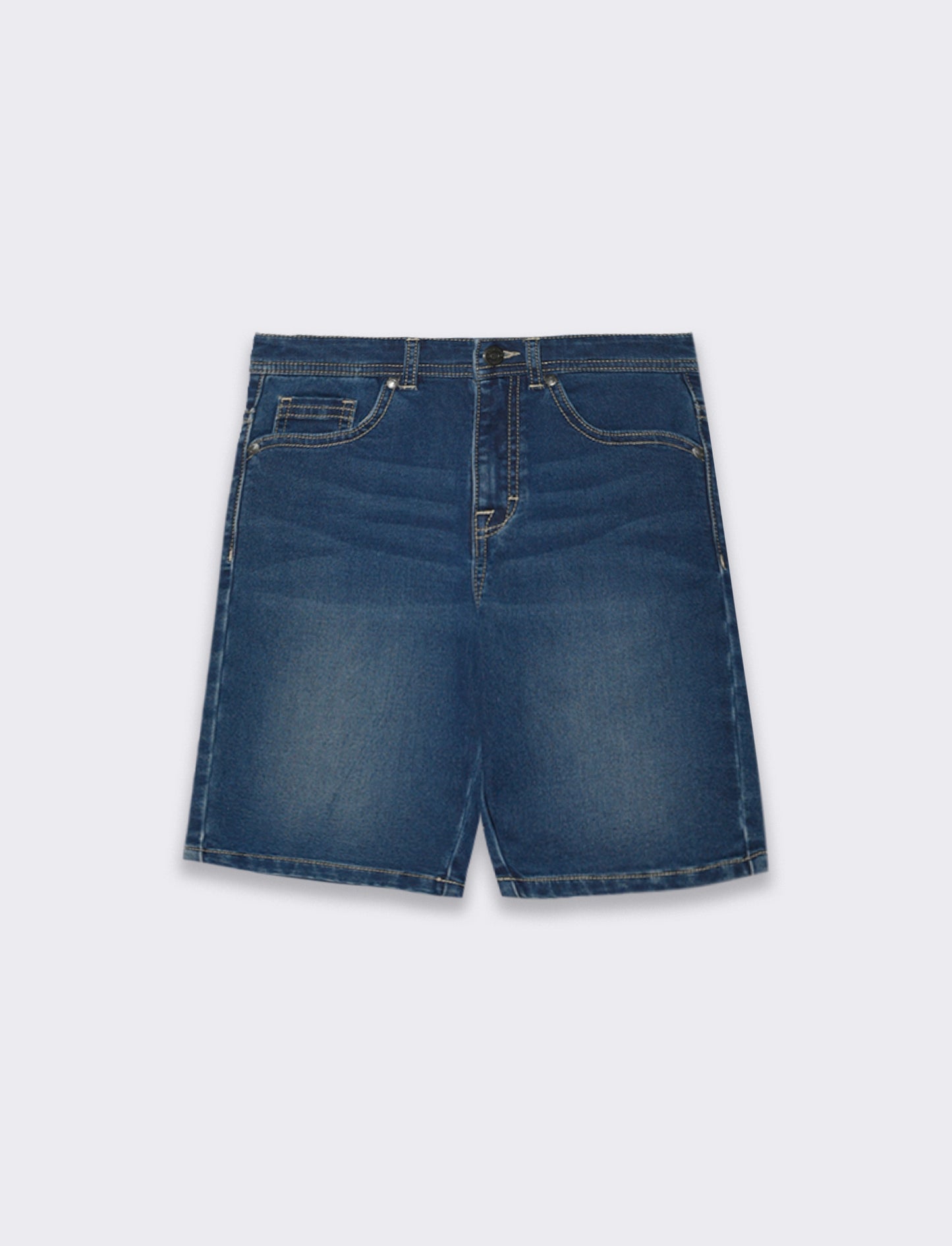 Bermuda in denim con lavaggio sfumato da bambino - DENIM SCURO