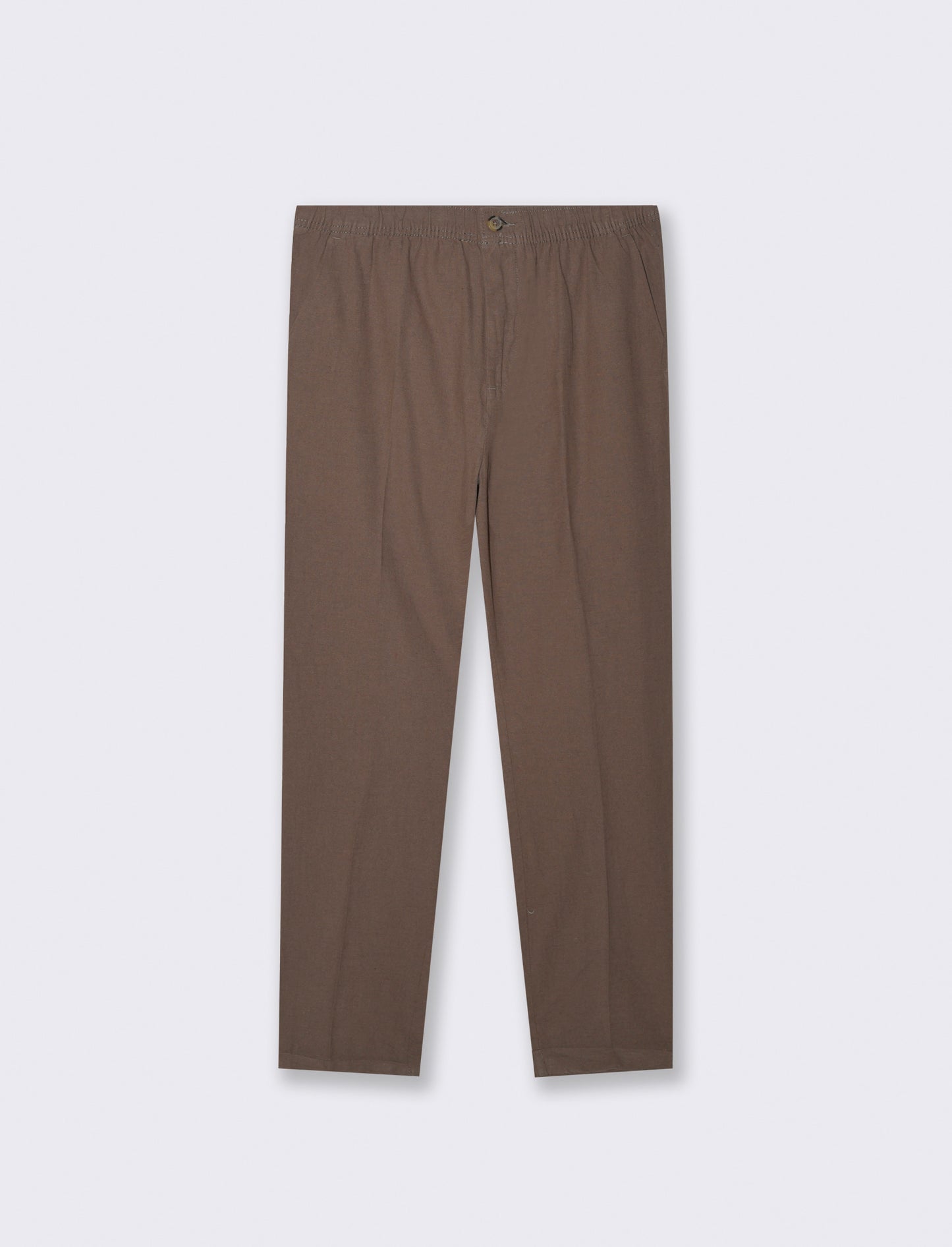 Pantaloni vita jogger misto lino da uomo - Grigio fango