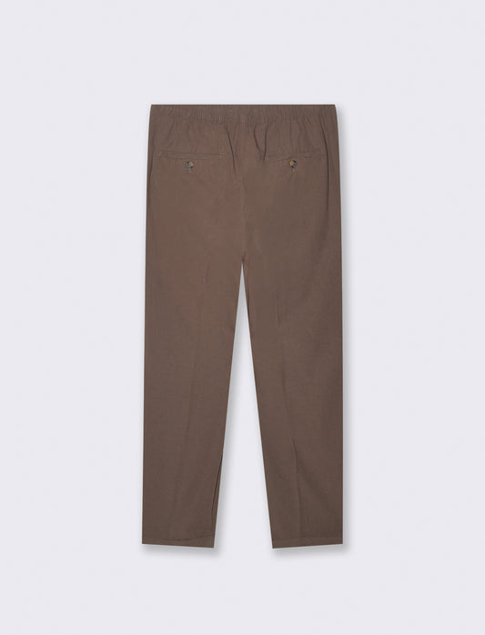 Pantaloni vita jogger misto lino da uomo - Grigio fango