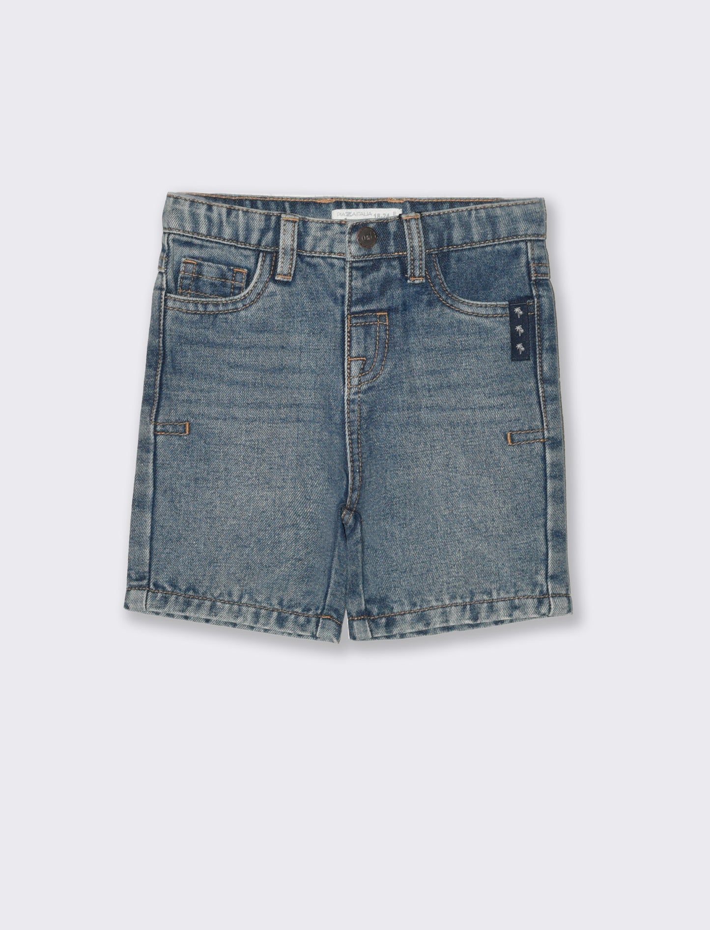 Bermuda con tasconi da neonato - Denim chiaro