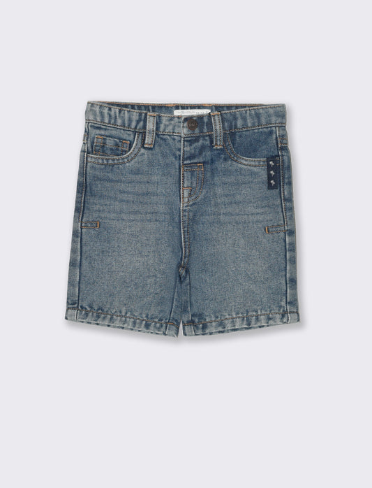 Bermuda con tasconi da neonato - Denim chiaro
