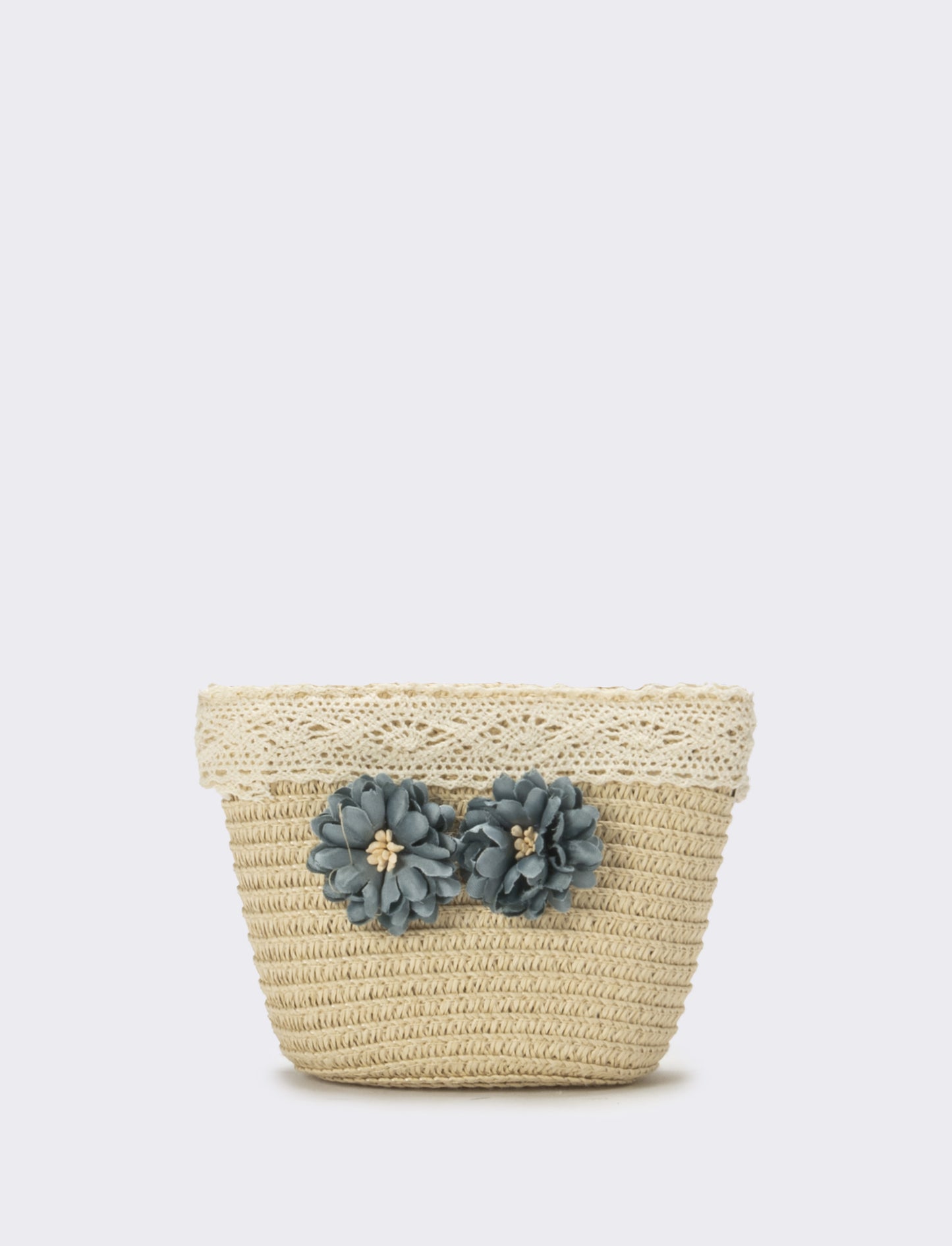 Borsa bambina tracollina con fiori - Blu