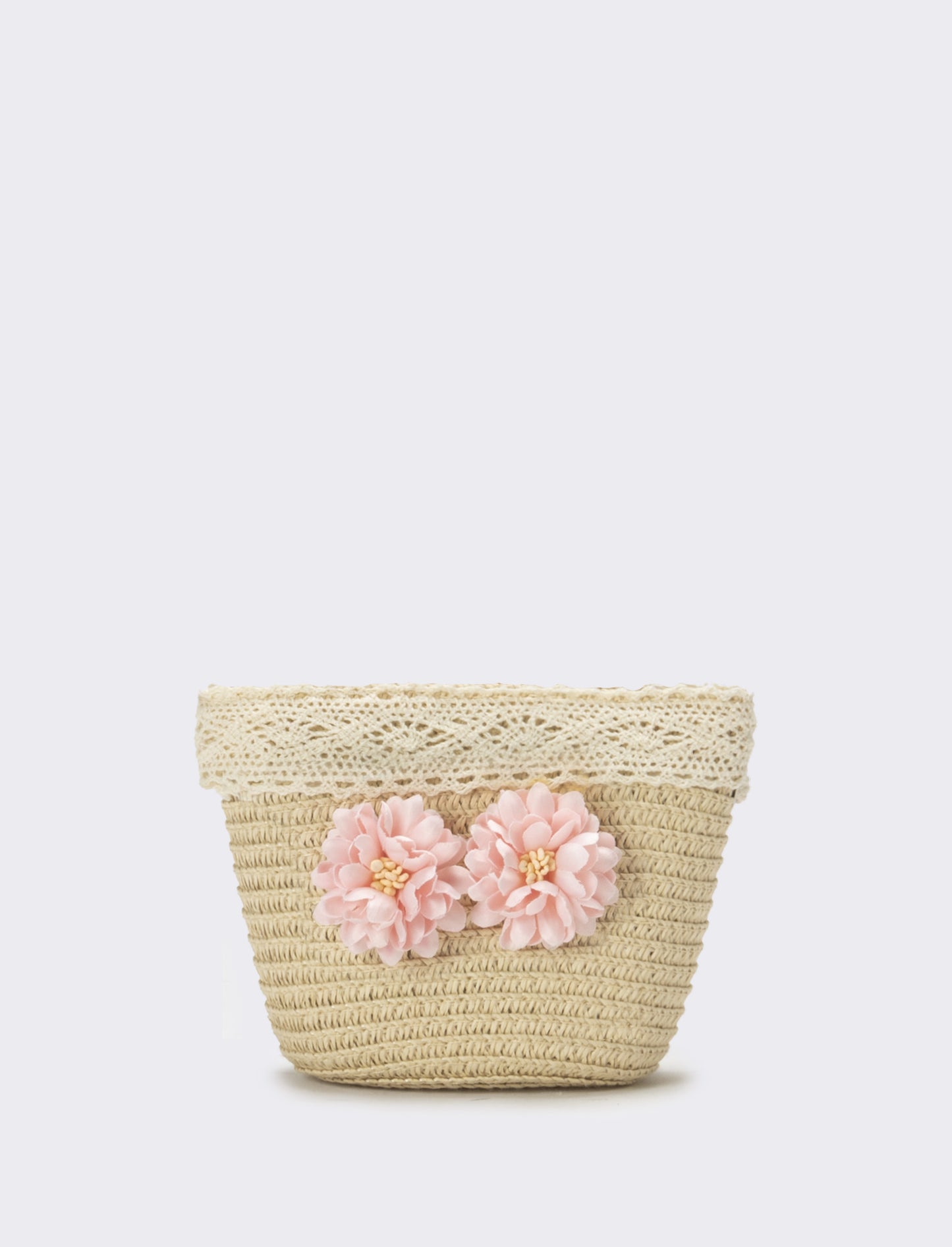 Borsa bambina tracollina con fiori - Rosa