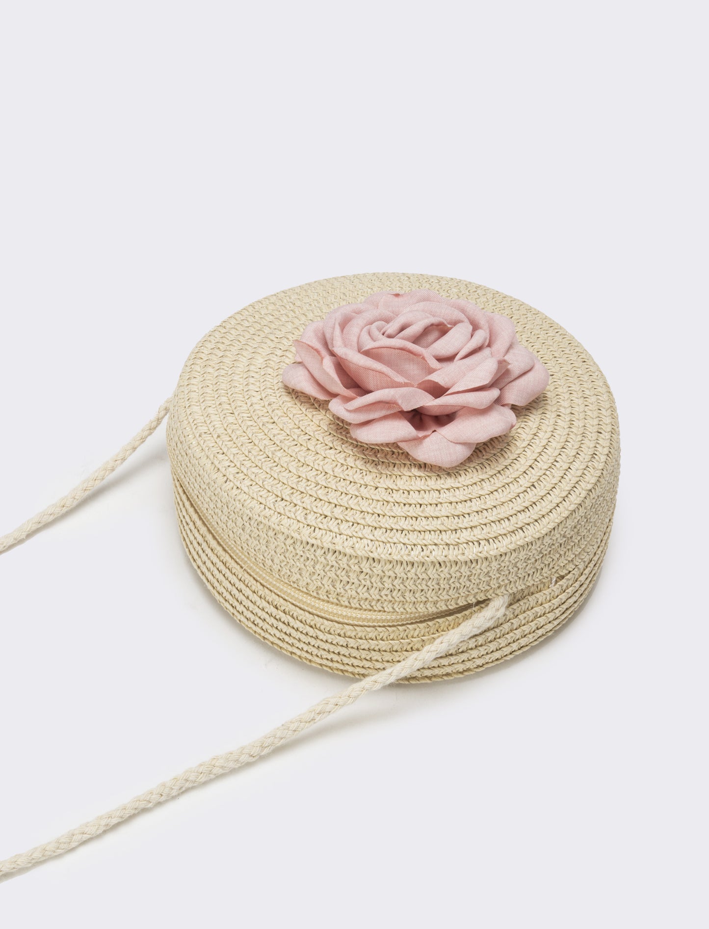 Borsa bambina tonda con fiore - Rosa
