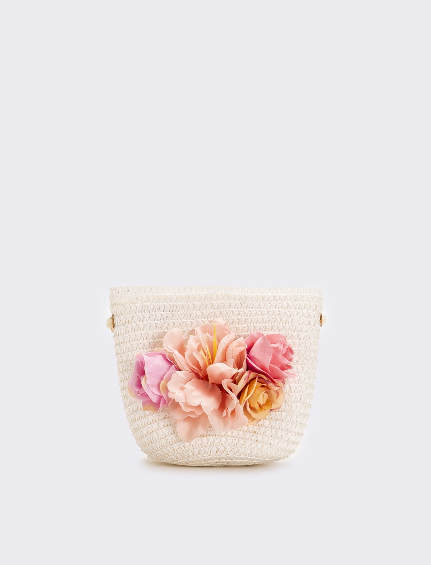 Tracollina bambina con fiori - Bianco