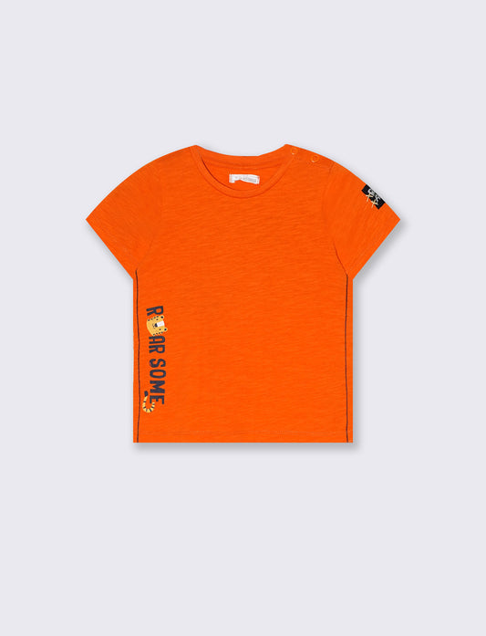 Maglietta in jersey girocollo da neonato - Arancio