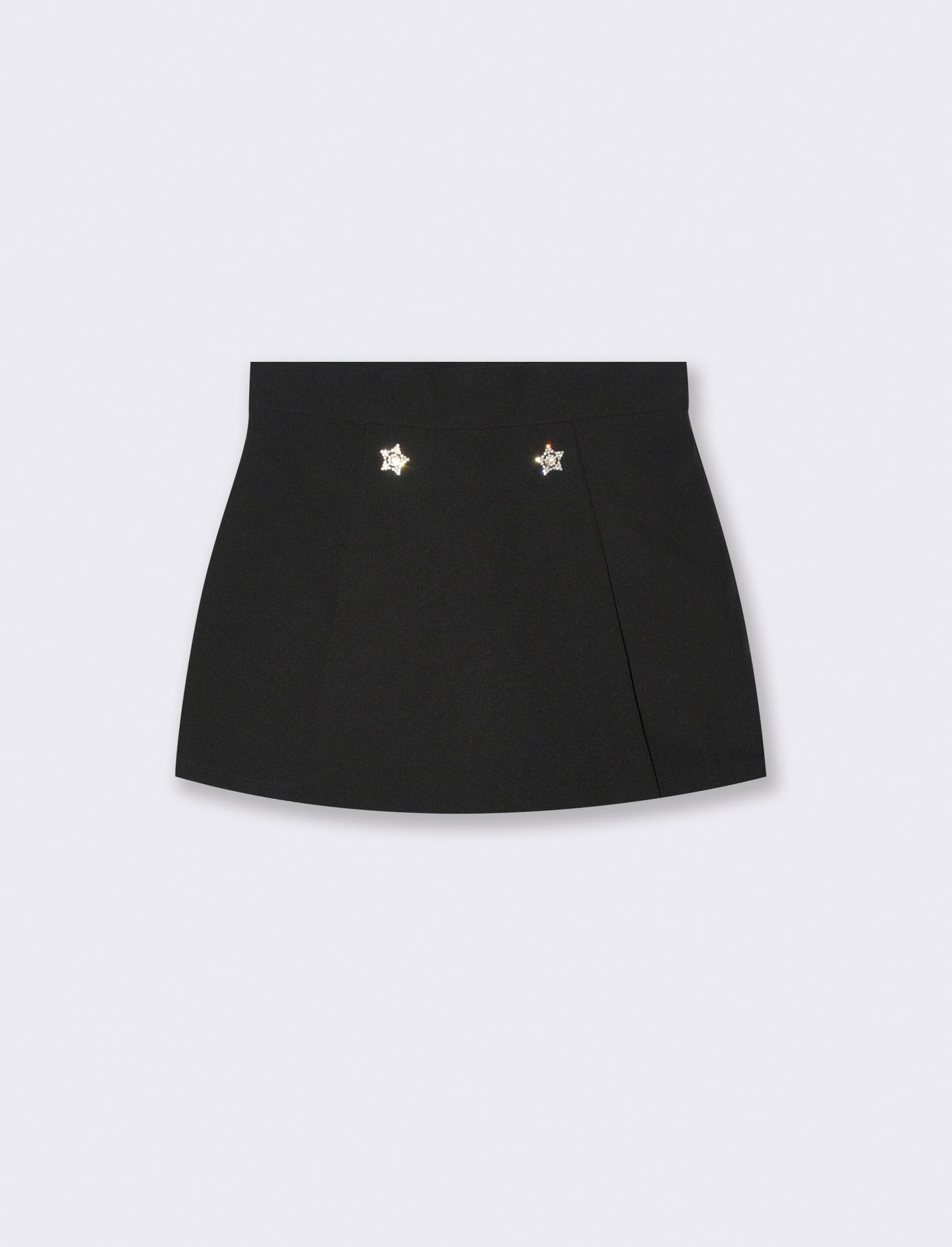 Short con bottoni gioiello da bambina - Nero
