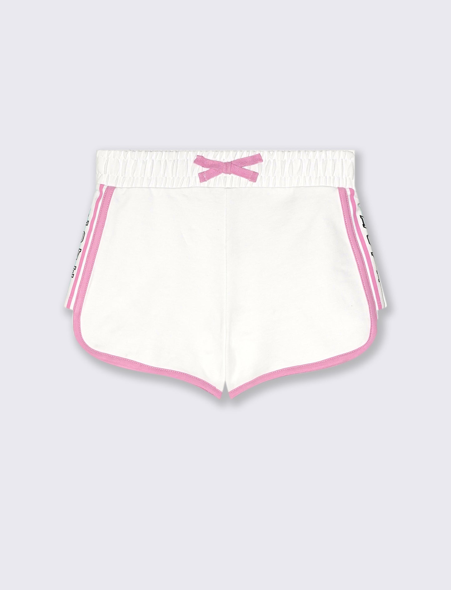Short con bordini a contrasto da bambina - Bianco
