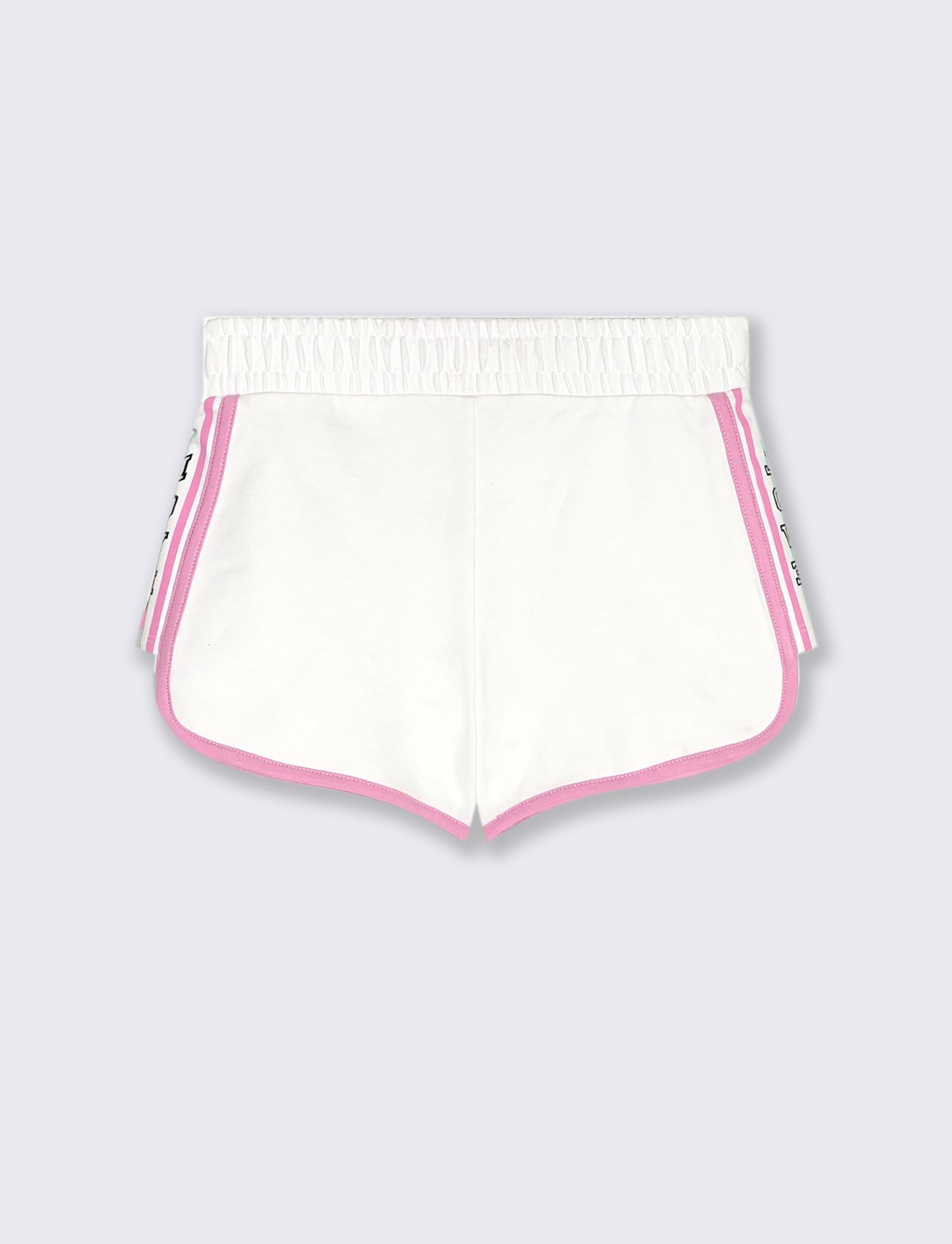 Short con bordini a contrasto da bambina - Bianco