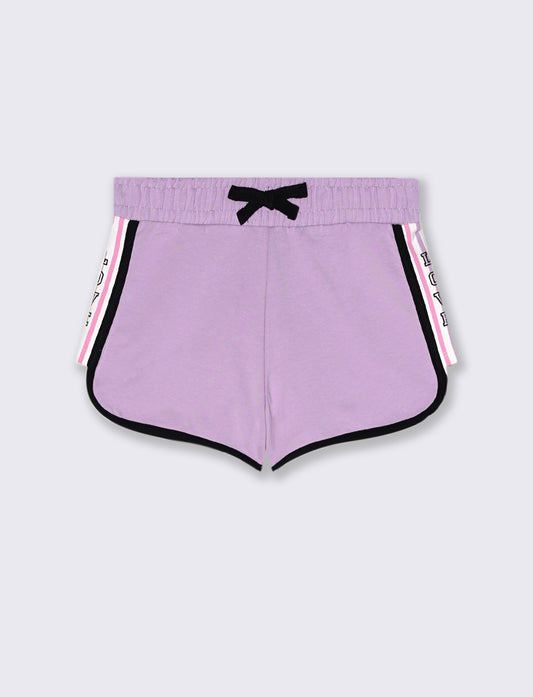 Short con bordini a contrasto da bambina - Lilla
