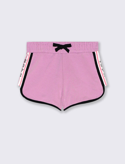 Short con bordini a contrasto da bambina - Rosa