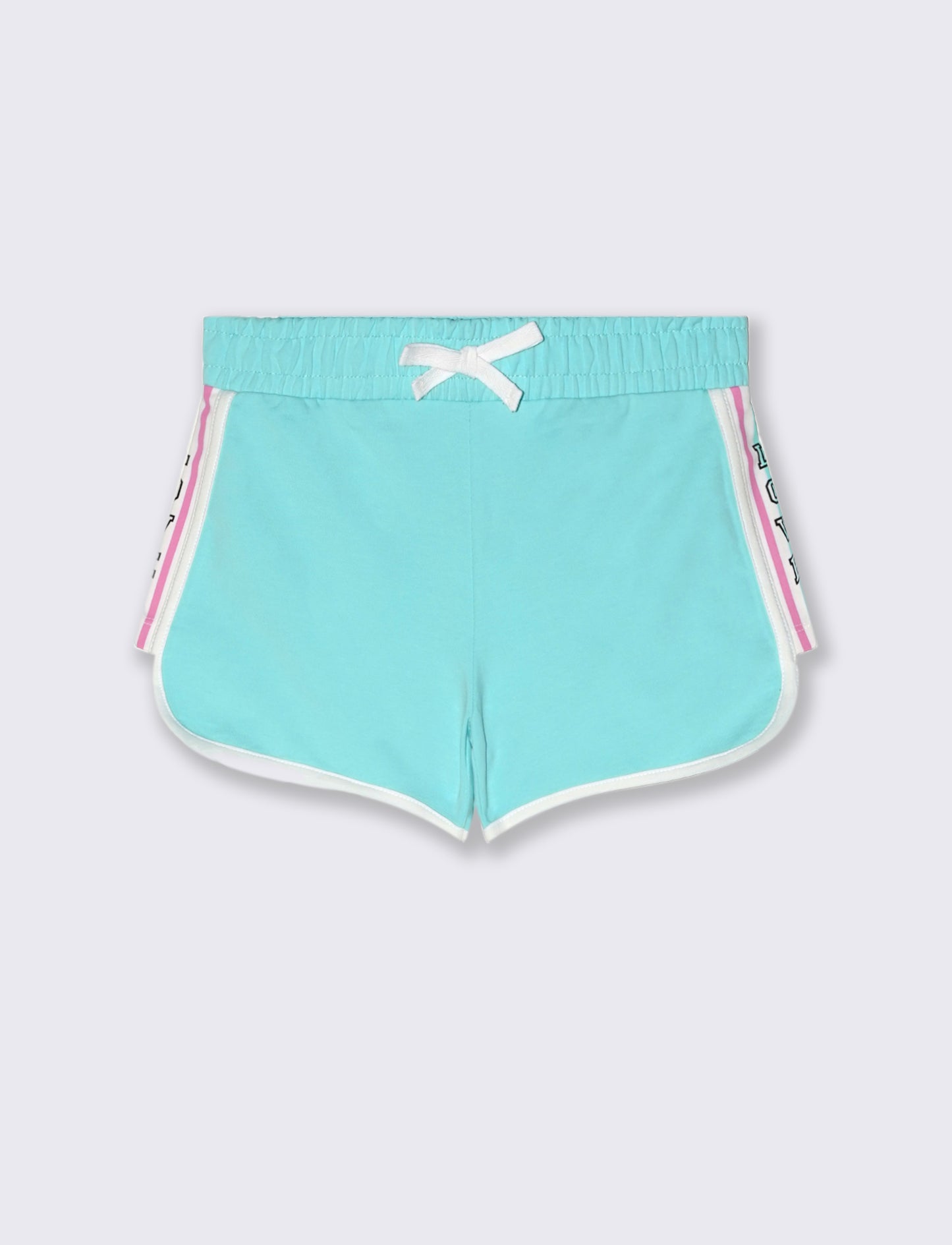Short con bordini a contrasto da bambina - Verde acqua