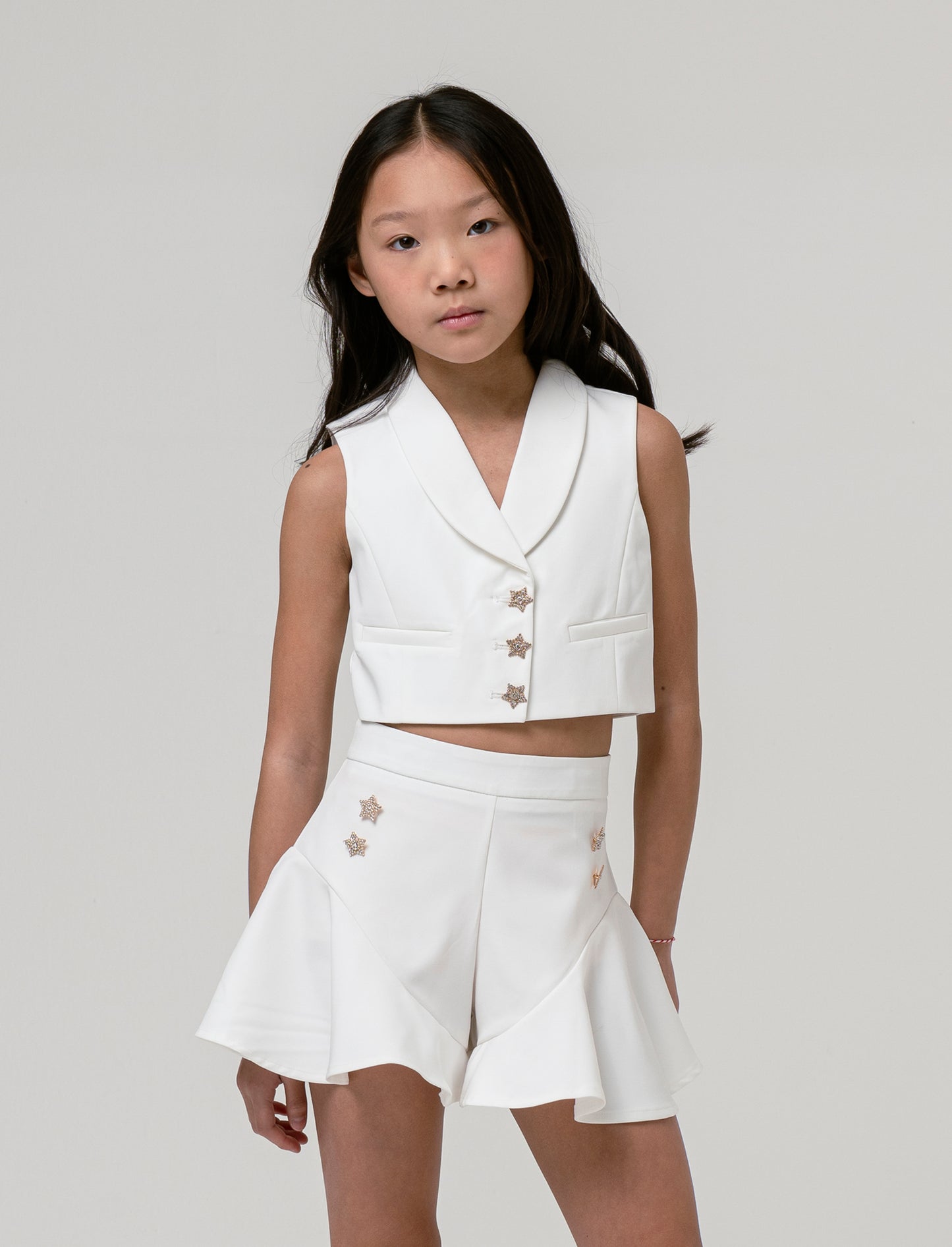 Gilet elegante da bambina - Bianco latte