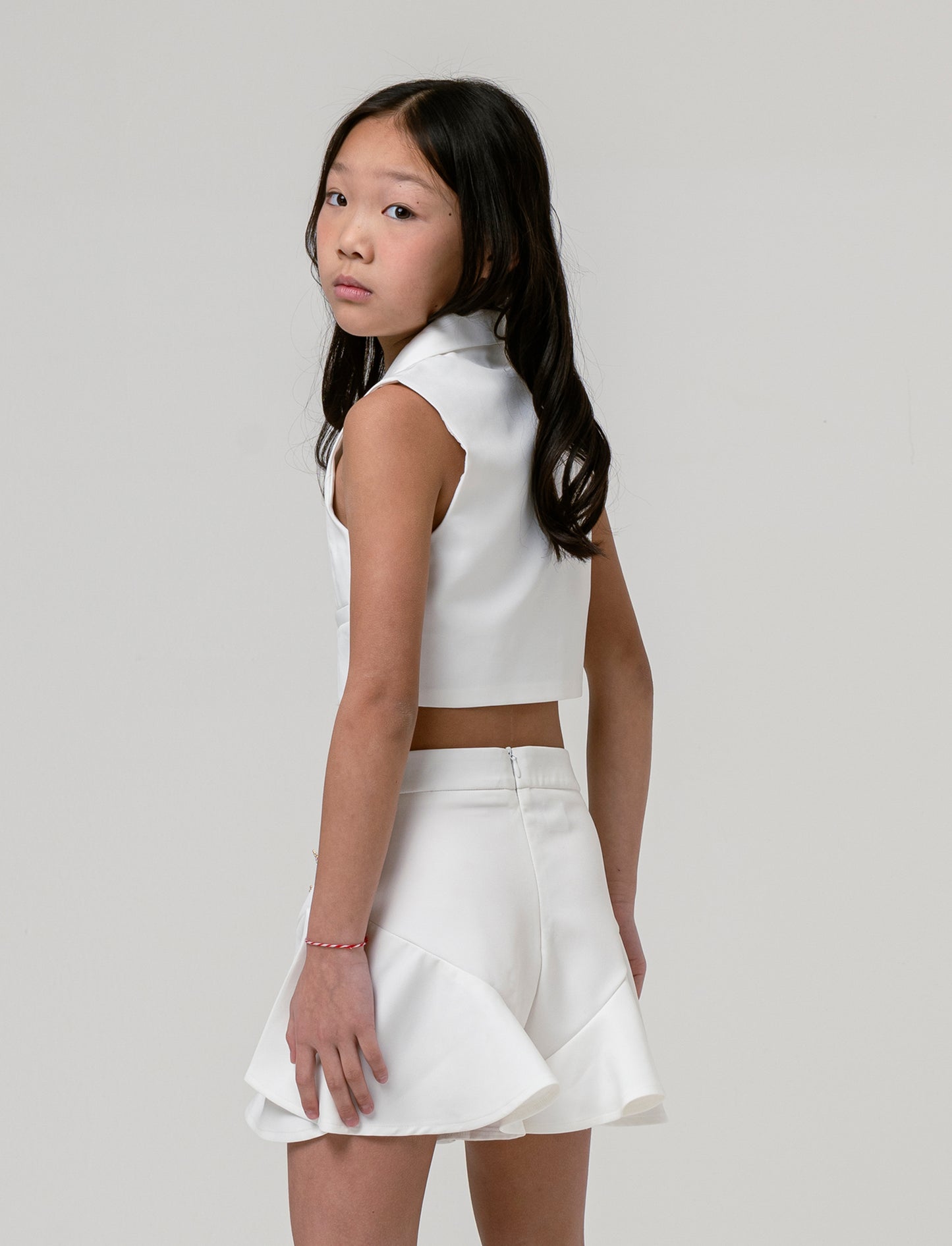 Gilet elegante da bambina - Bianco latte