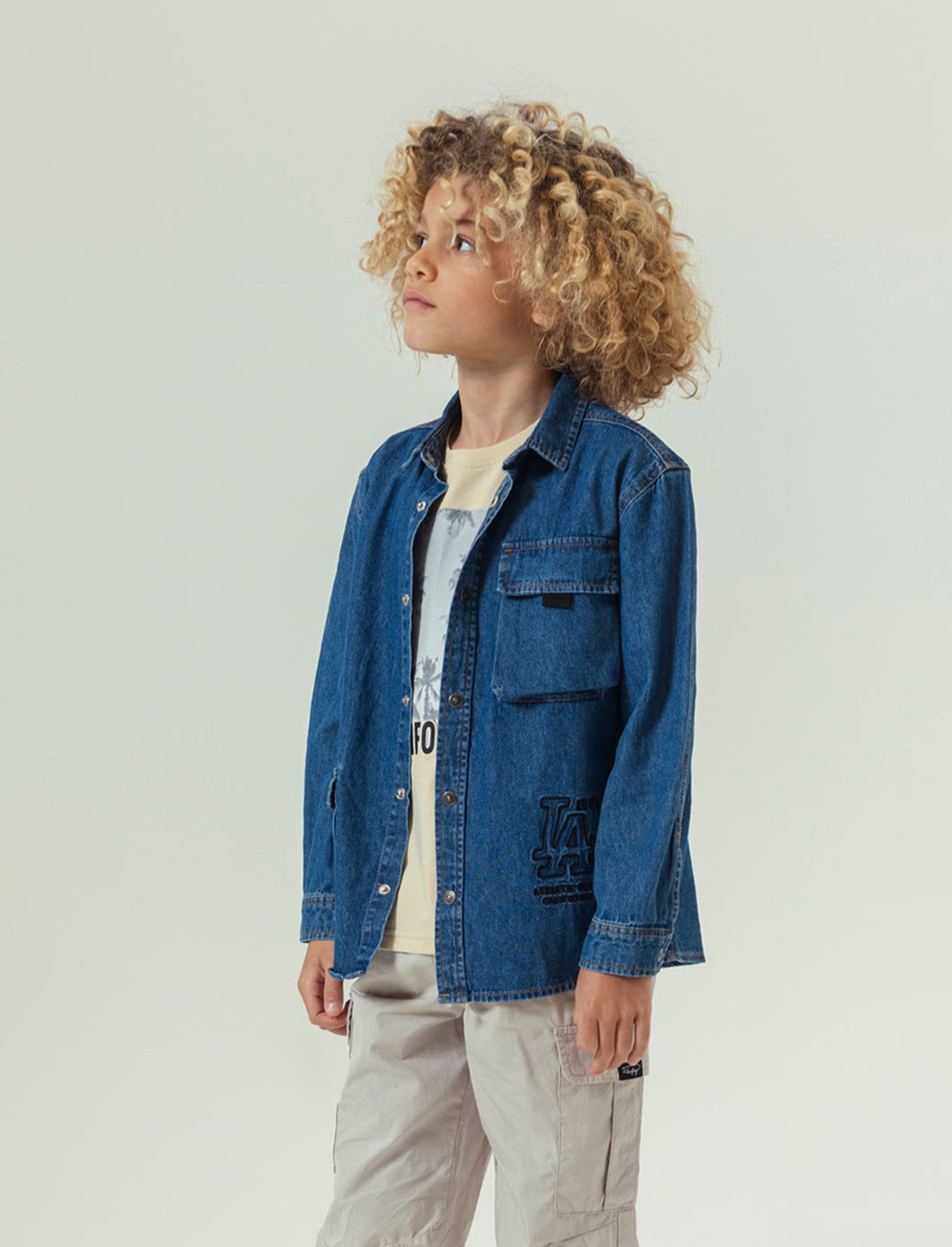 T-shirt loose da bambino - Beige