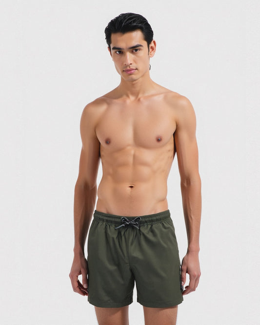 Costume mare sportivo da uomo - Verde militare