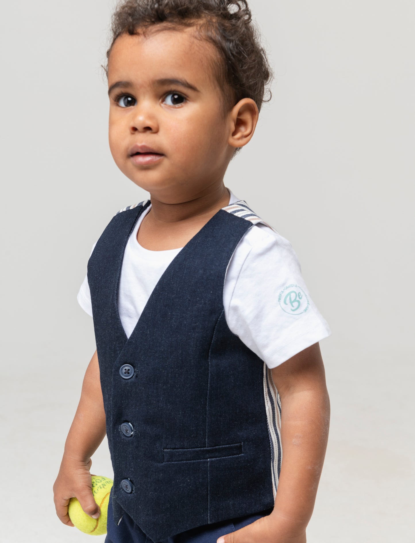 Gilet con retro a contrasto da neonato - Blu